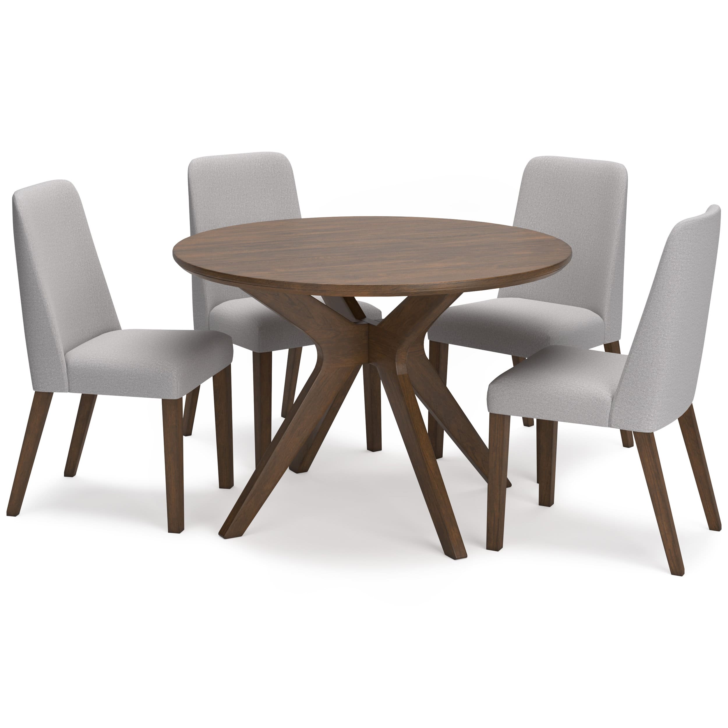 Lyncott Round Wood Dining Table in Brown | Mid-Century Modern