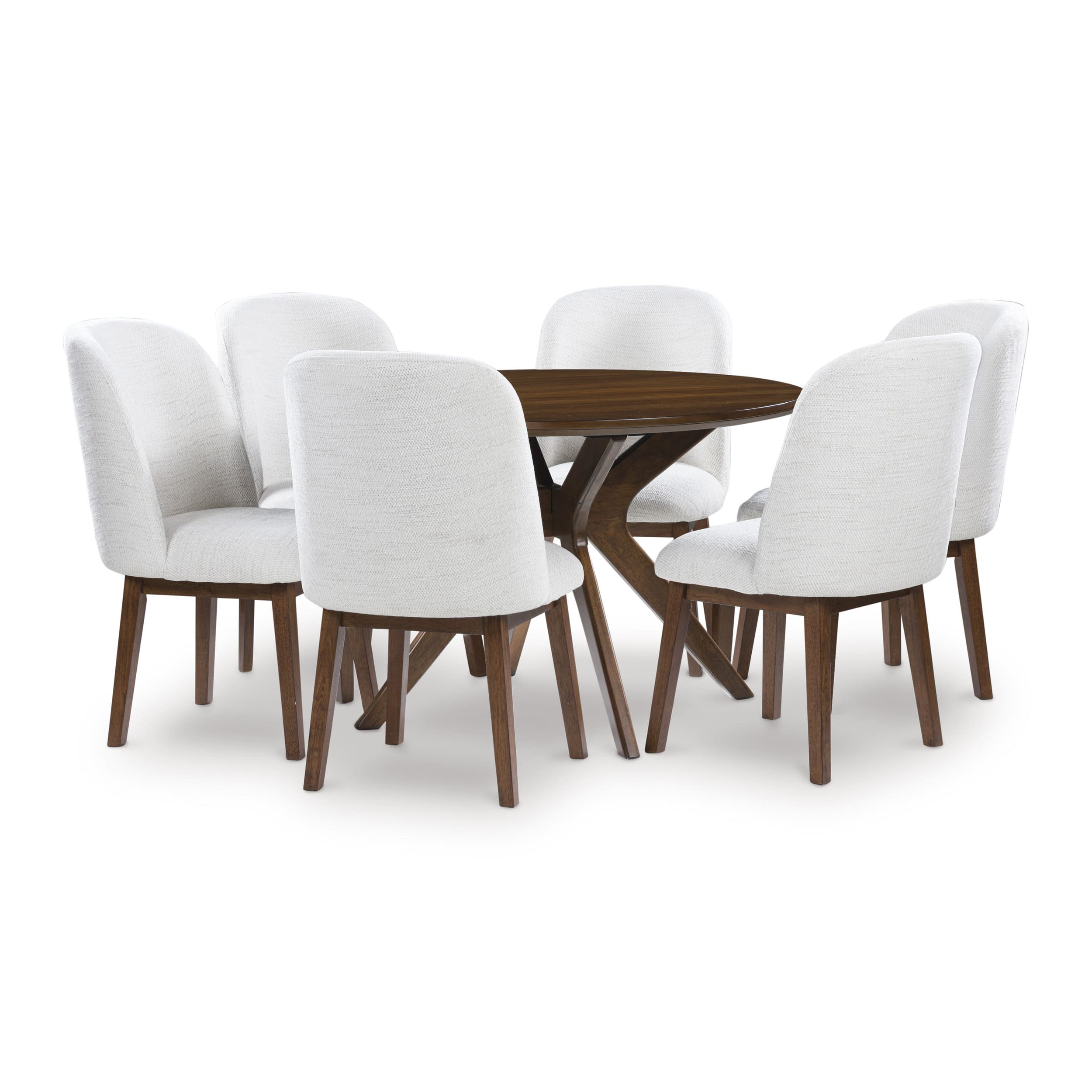 Lyncott Round Wood Dining Table in Brown | Mid-Century Modern
