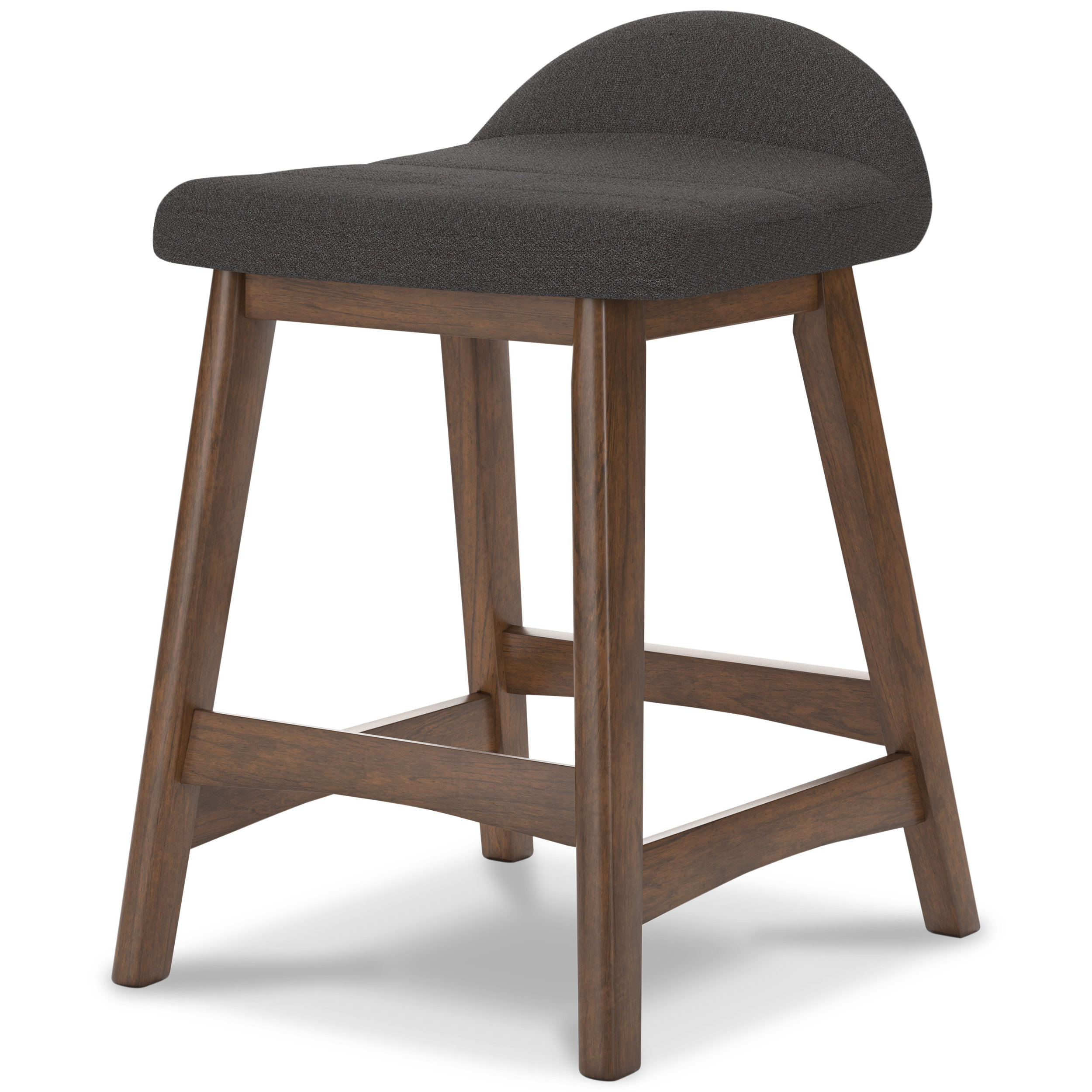 Lyncott Wood Barstool - Upholstered High Back Stool | Sohomod