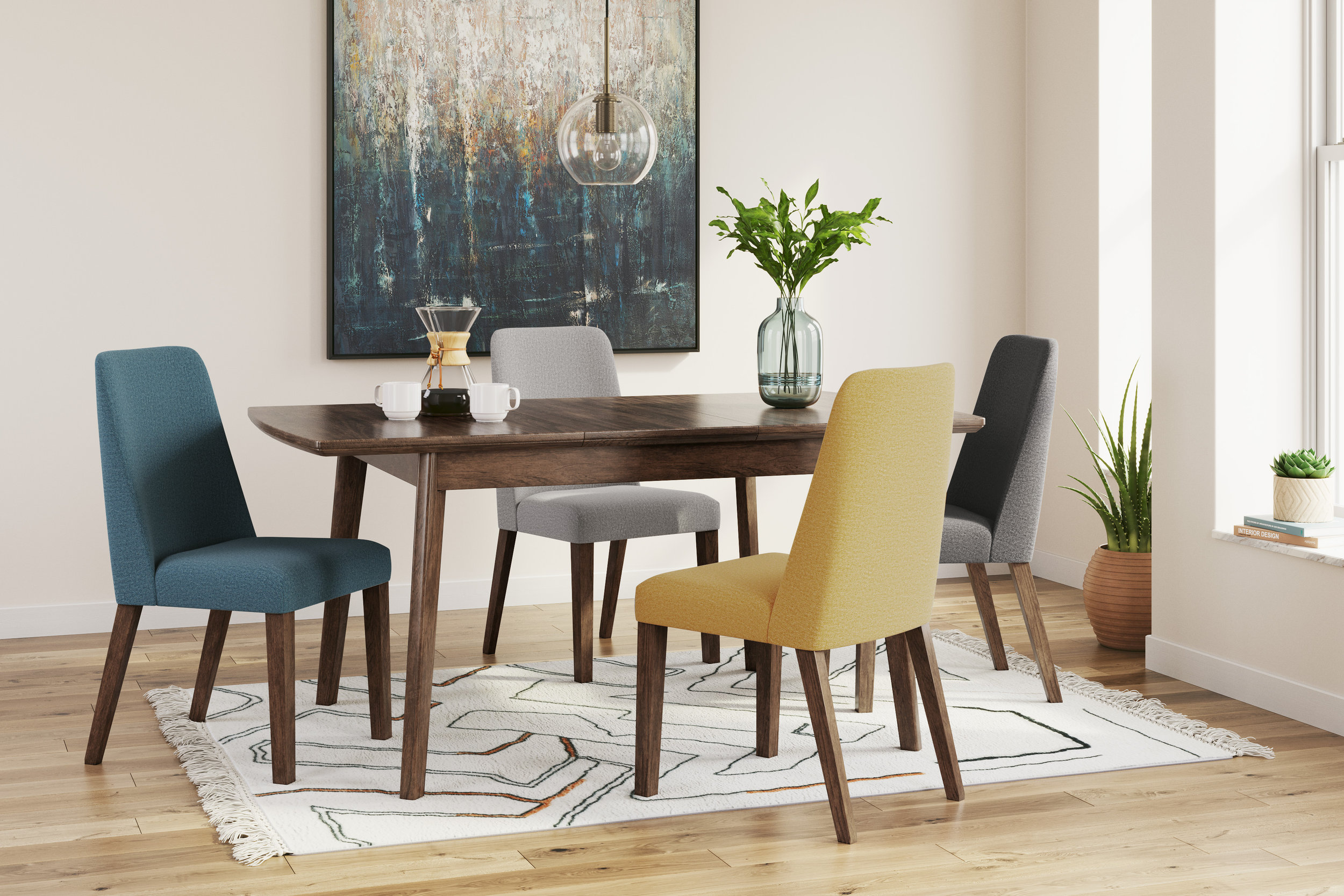 Lyncott Brown Extendable Wood Dining Table with Butterfly Leaf