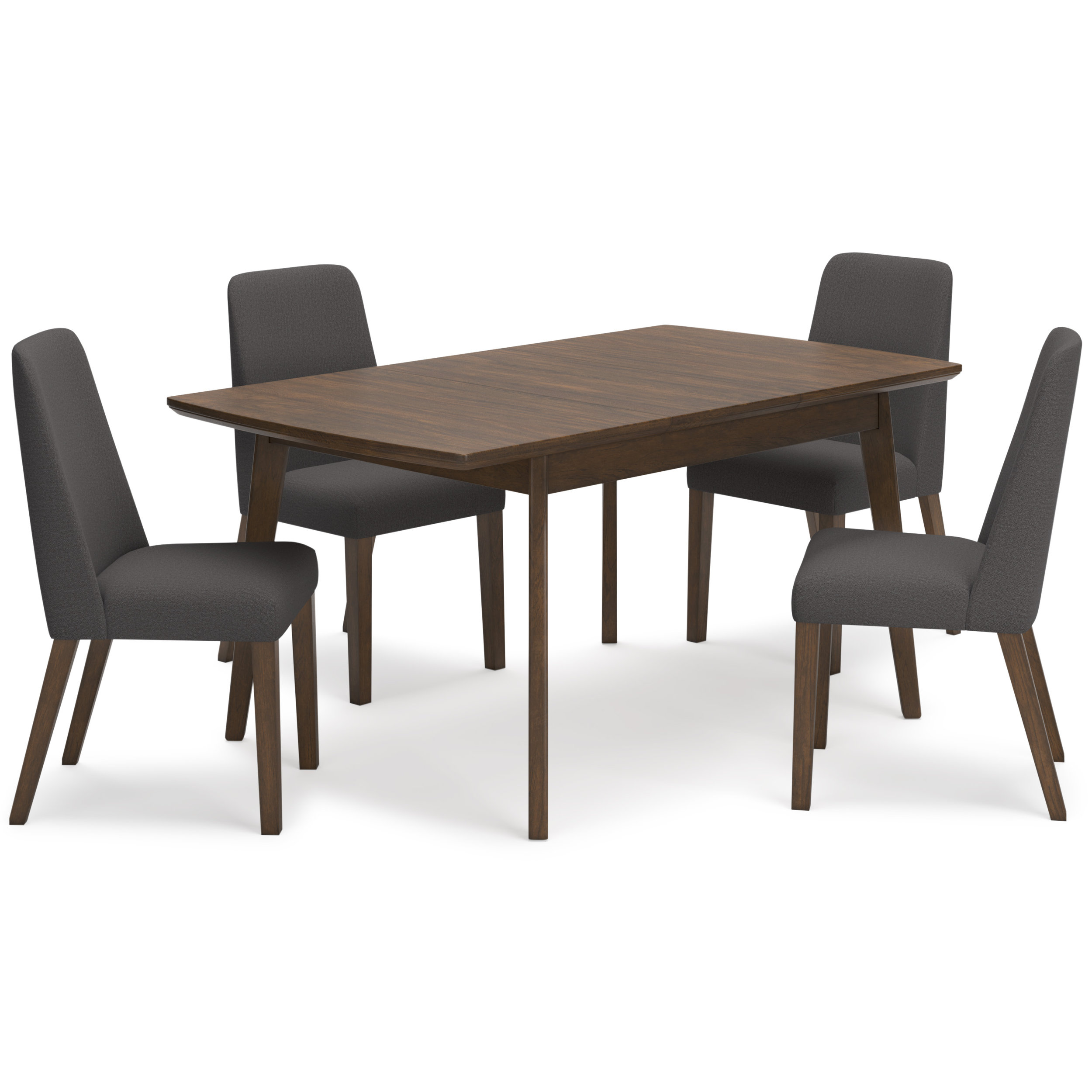 Lyncott Brown Extendable Wood Dining Table with Butterfly Leaf