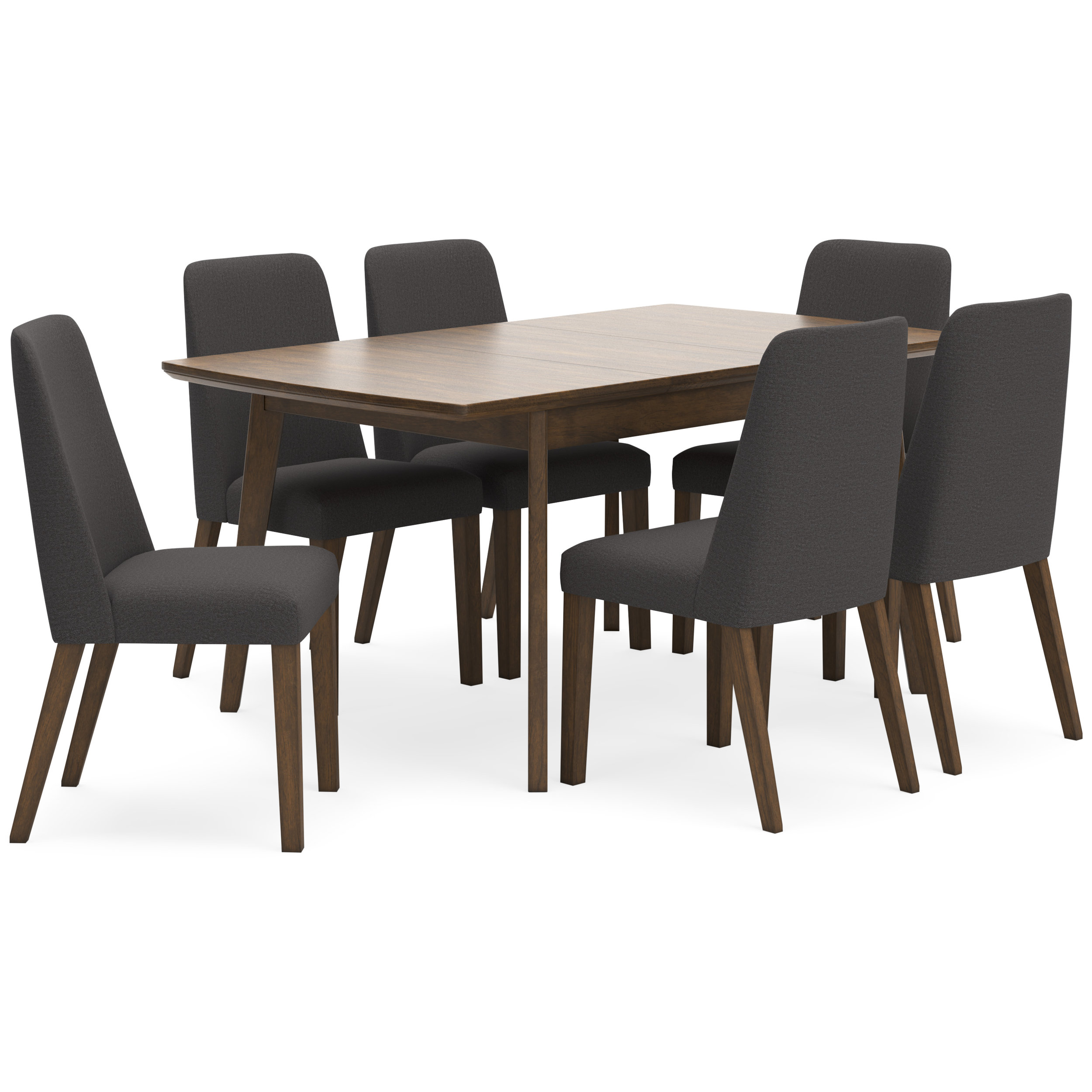 Lyncott Brown Extendable Wood Dining Table with Butterfly Leaf