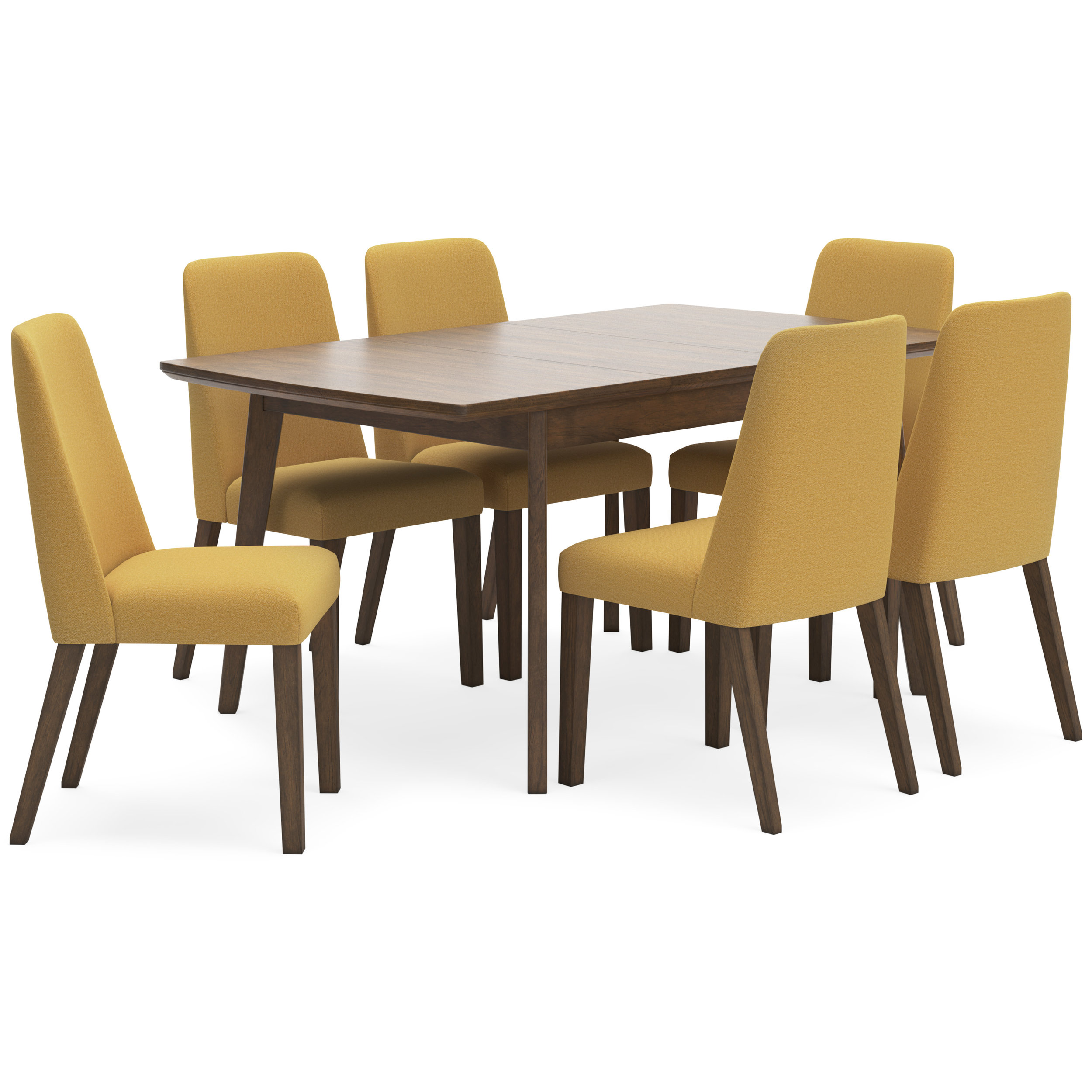 Lyncott Brown Extendable Wood Dining Table with Butterfly Leaf