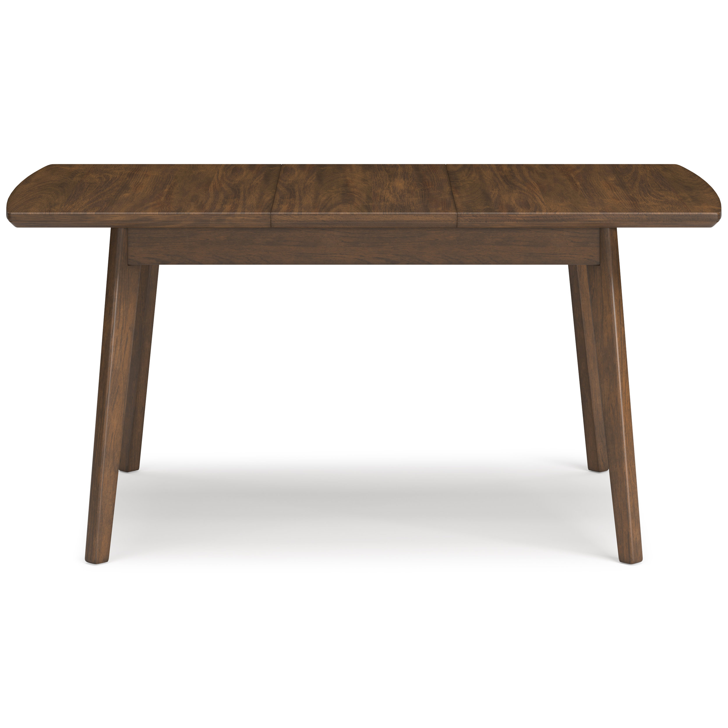 Lyncott Brown Extendable Wood Dining Table with Butterfly Leaf