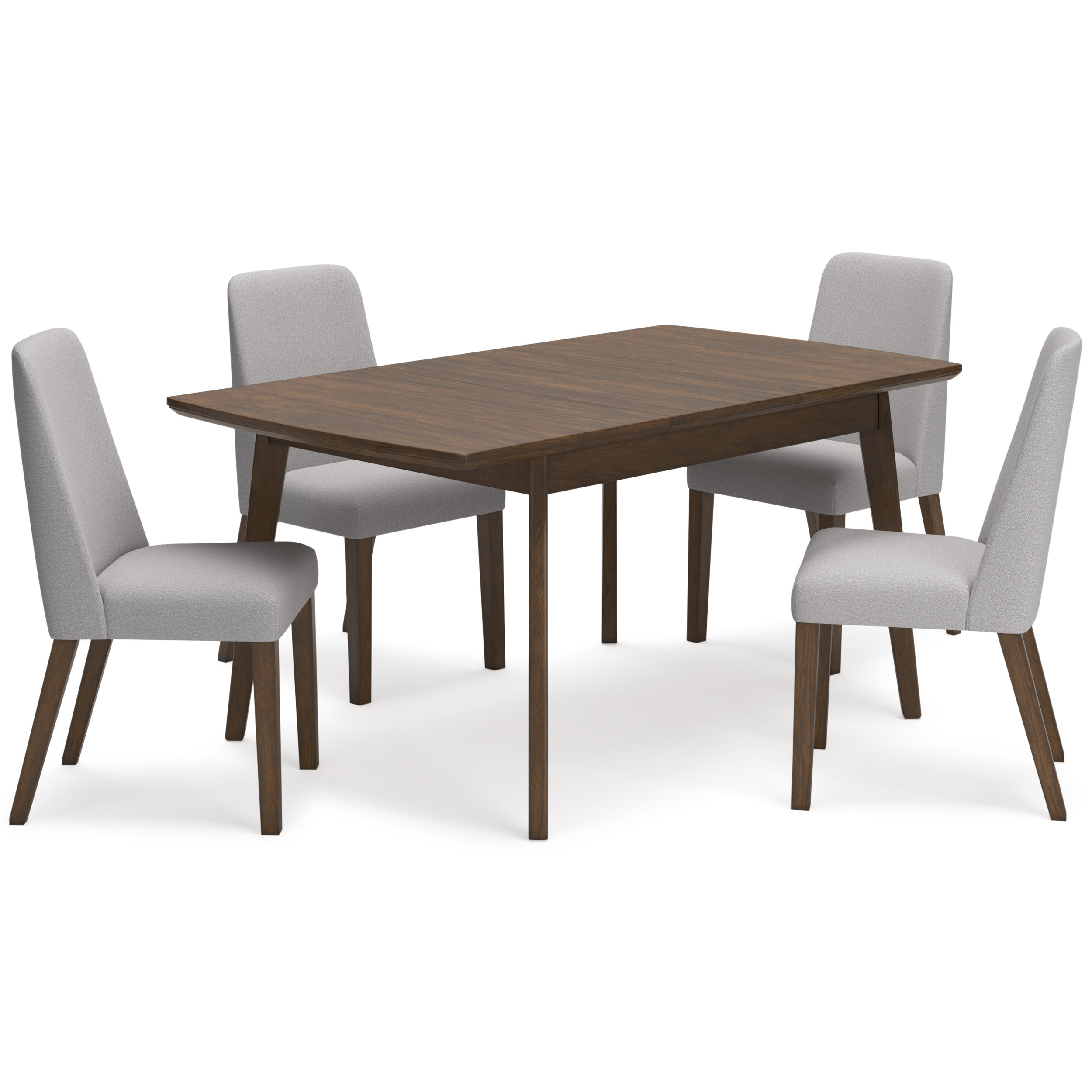 Lyncott Brown Extendable Wood Dining Table with Butterfly Leaf
