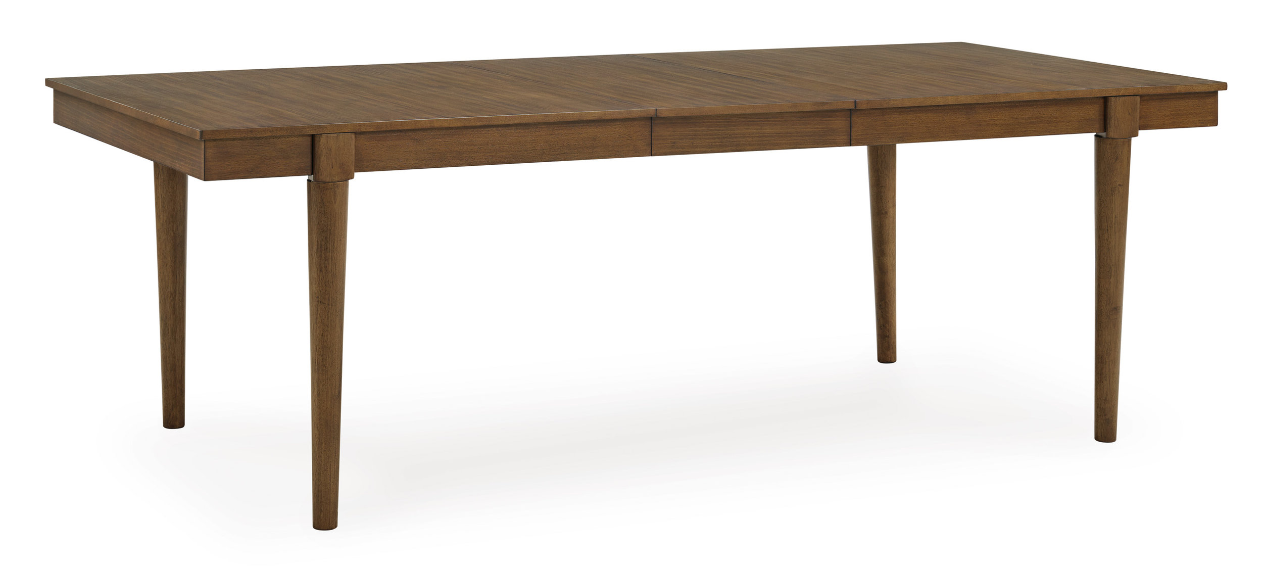 Lyncott Wood Extendable Dining Table - Brown Mid-Century Style