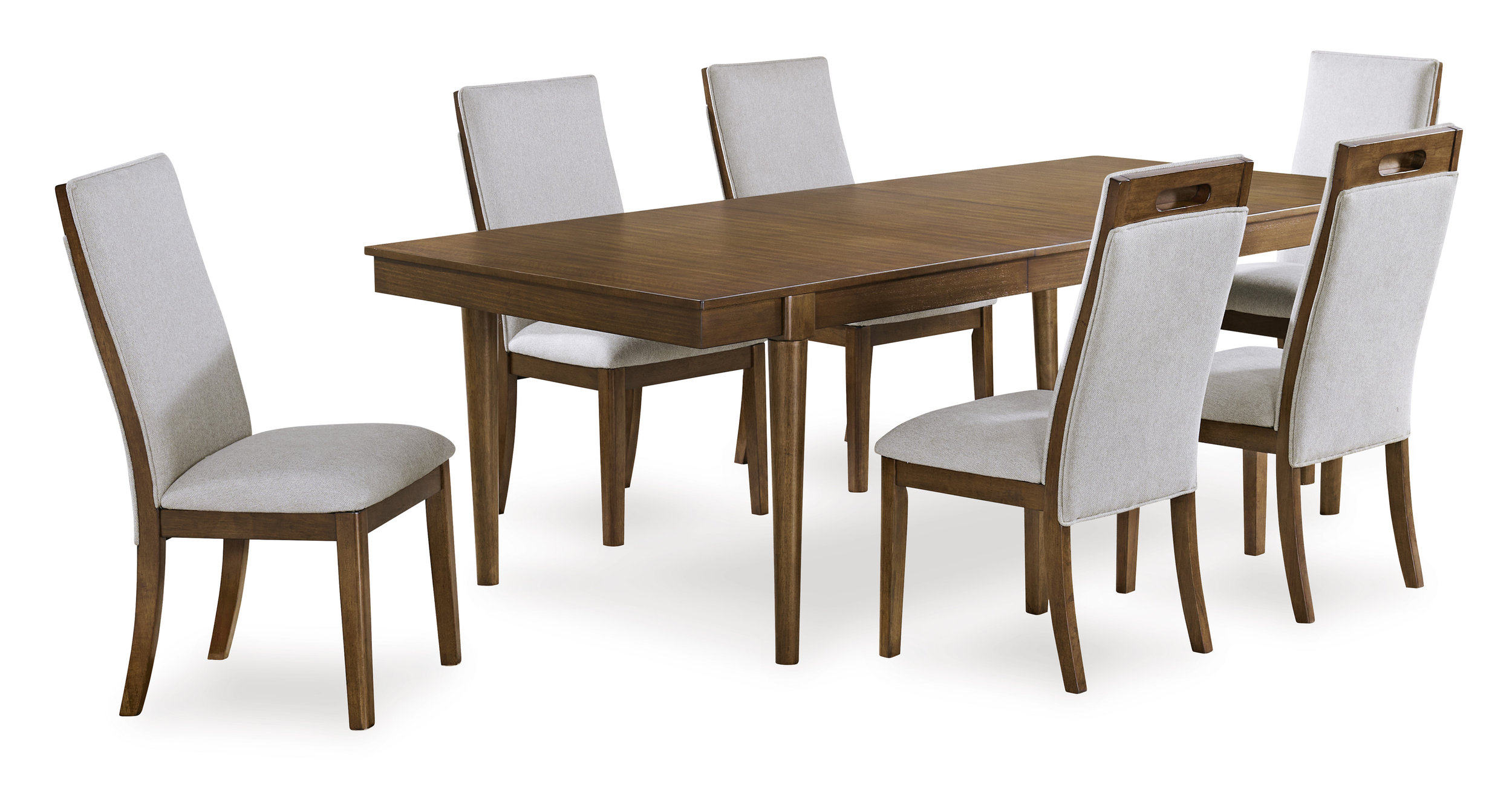 Lyncott Wood Extendable Dining Table - Brown Mid-Century Style