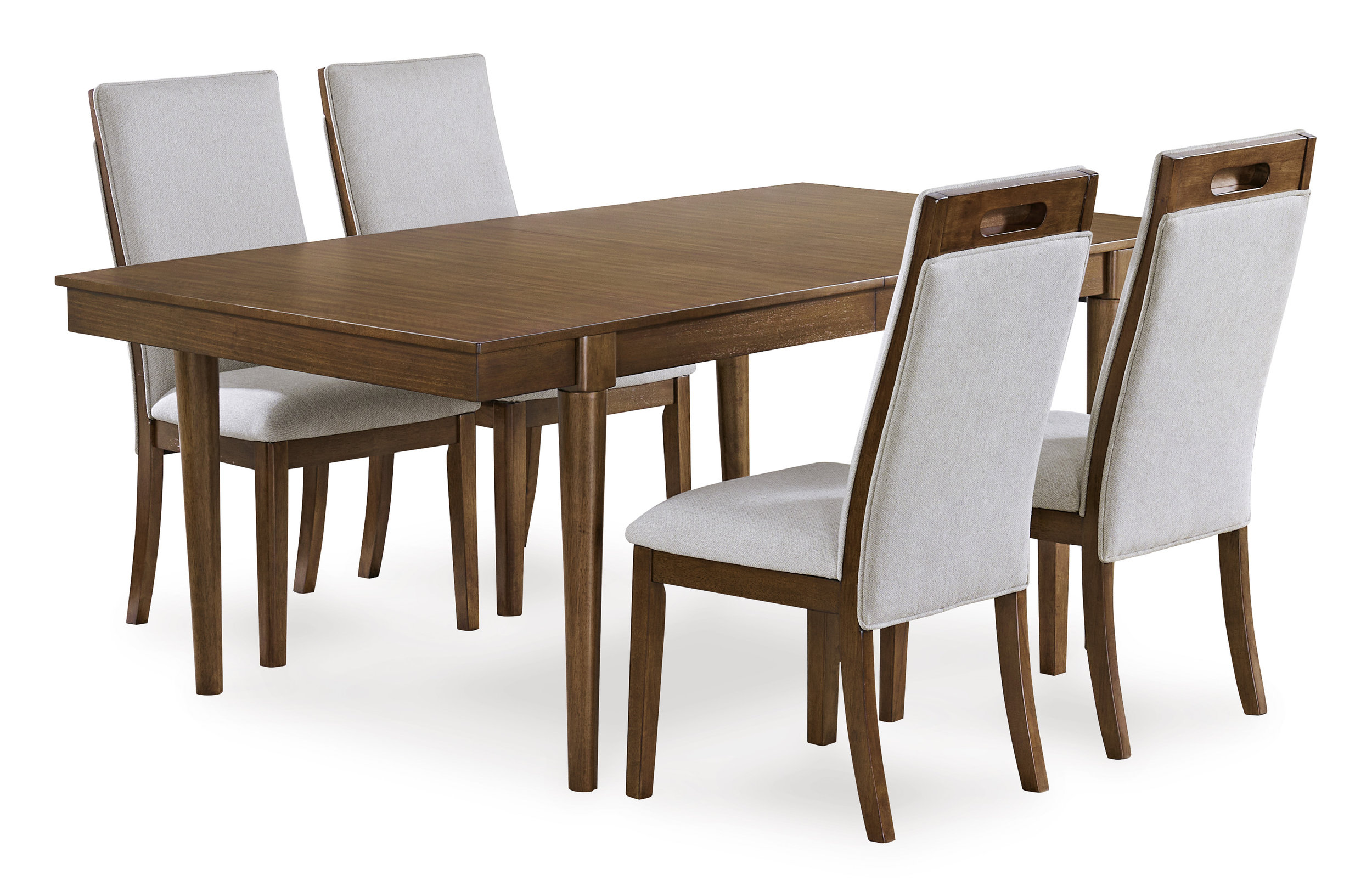 Lyncott Wood Extendable Dining Table - Brown Mid-Century Style