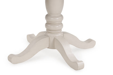 Wirloni Round Drop-Leaf Dining Table - Antique White & Brown
