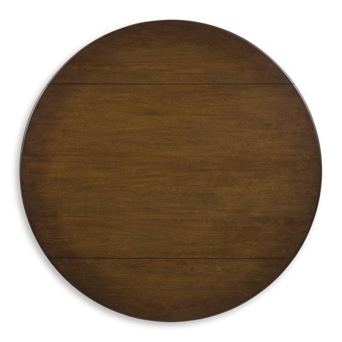 Wirloni Round Drop-Leaf Dining Table - Antique White & Brown