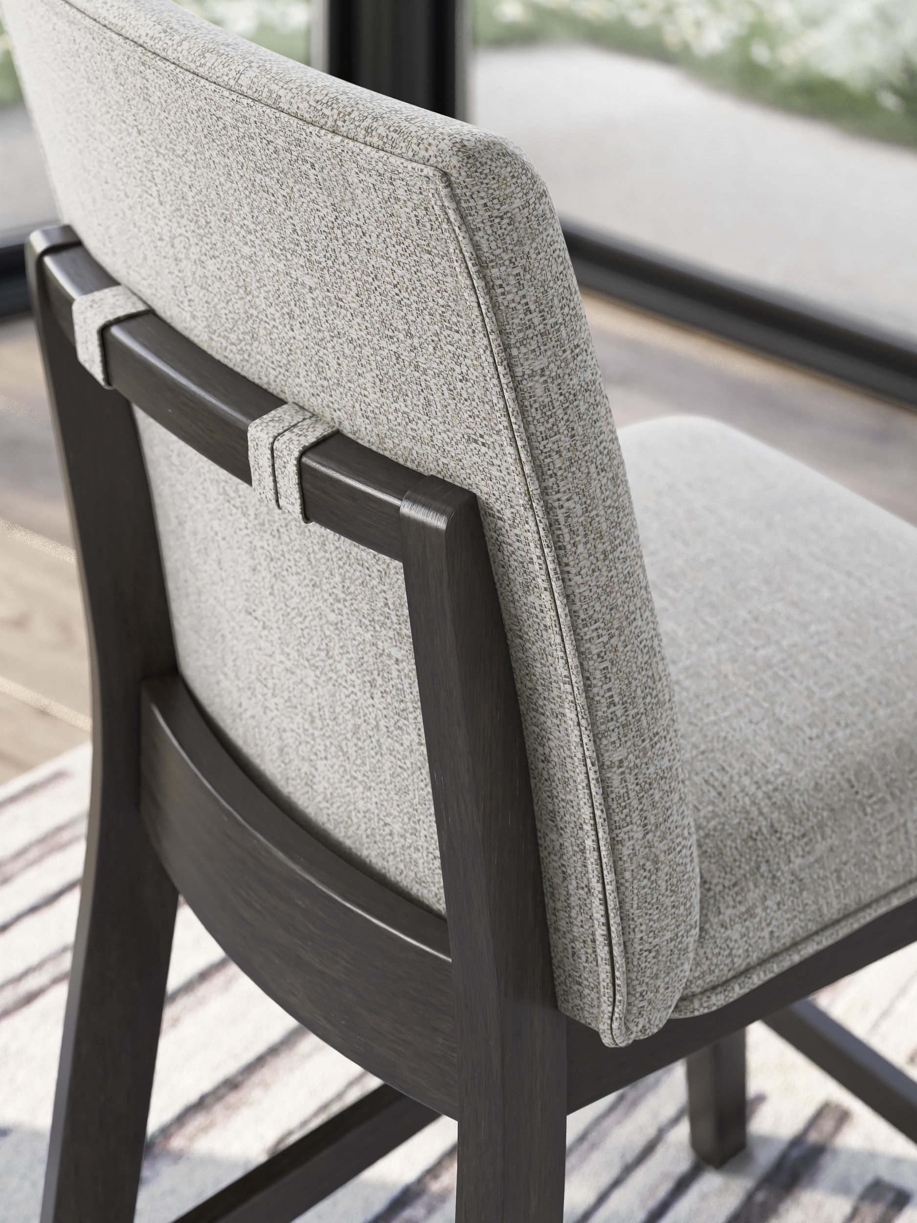 Neymorton Wood Barstool - Gray Upholstered 30" Stool | Sohomod