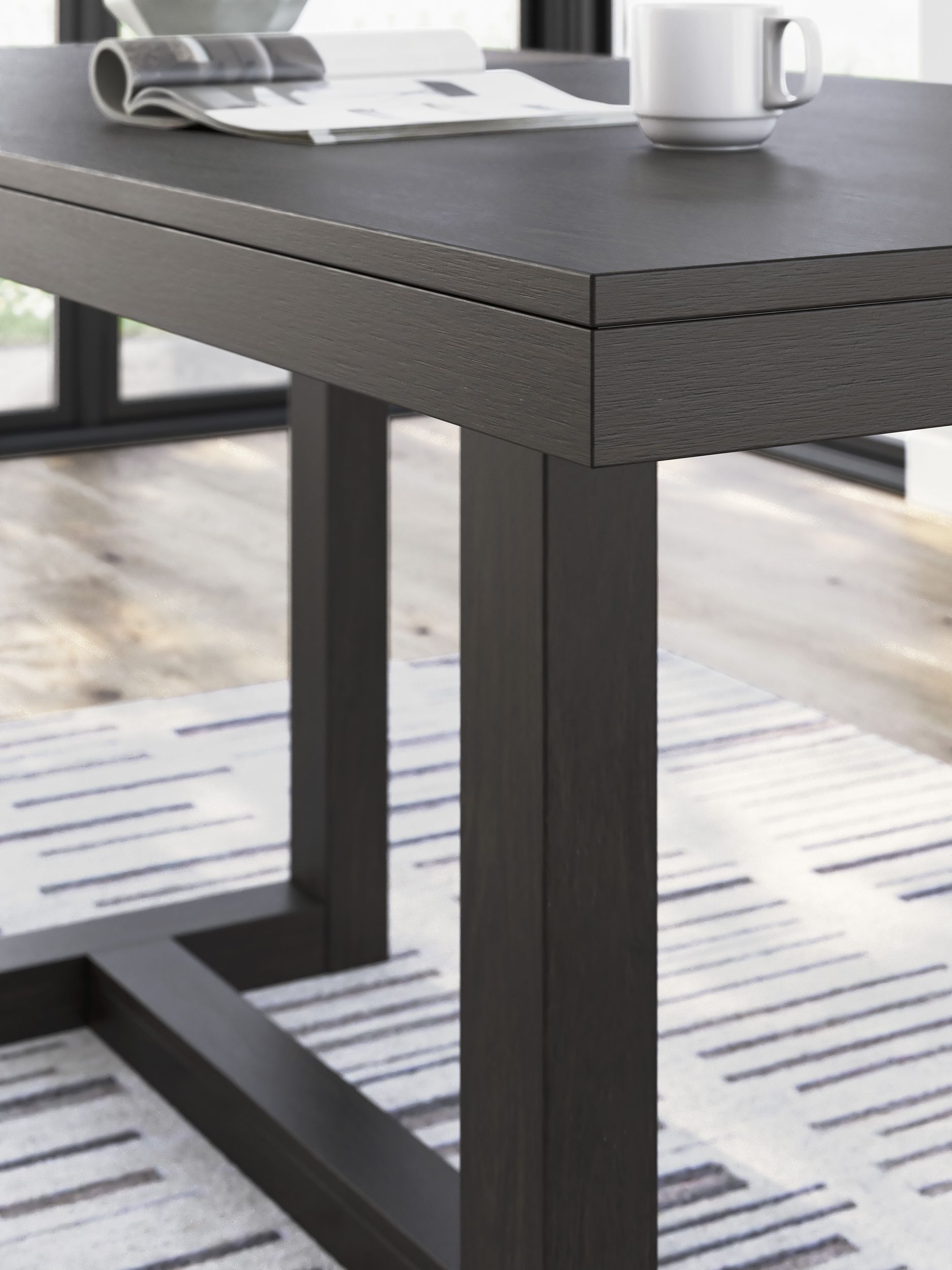 Neymorton Wood Counter Height Dining Table with Storage