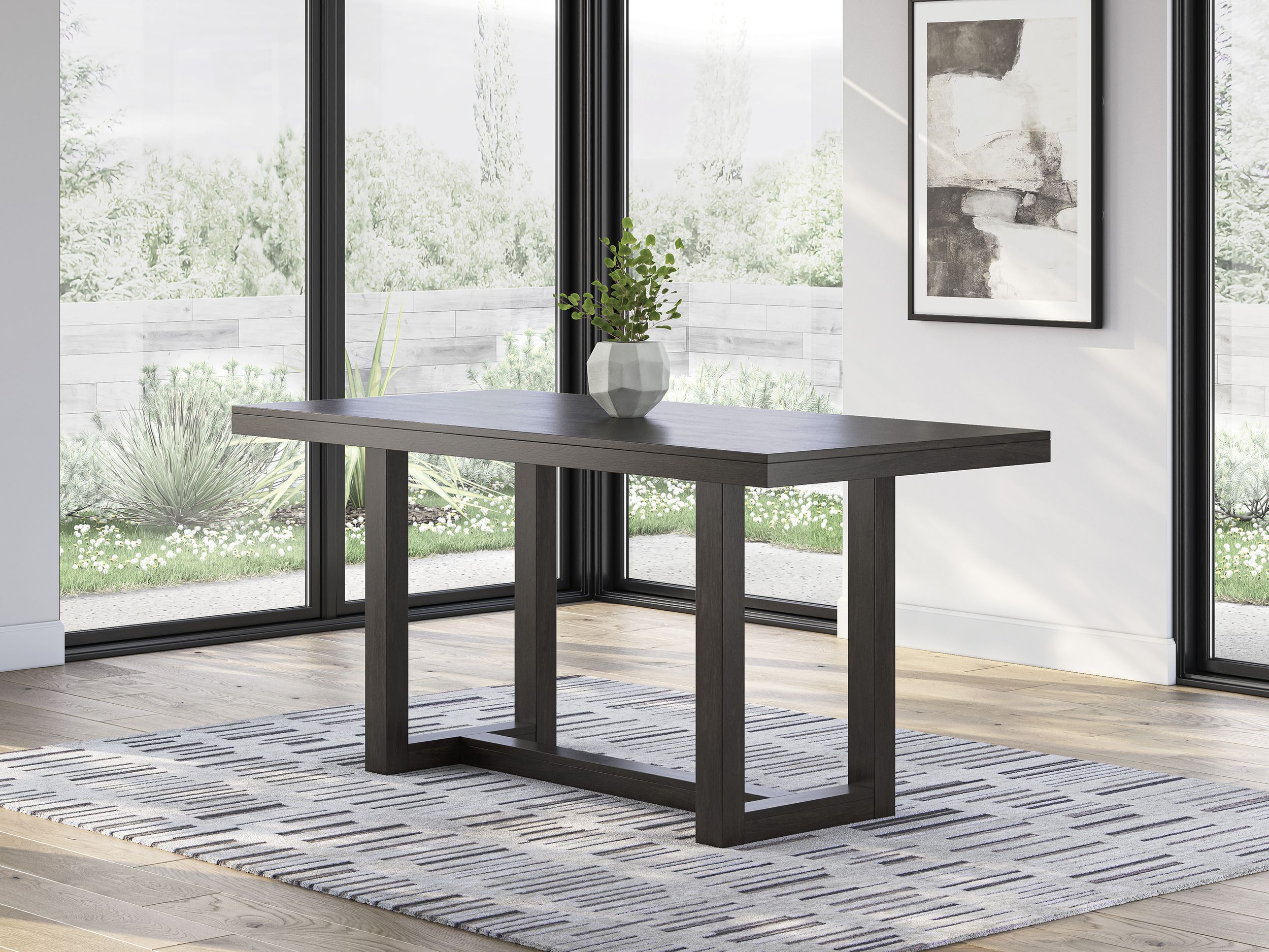 Neymorton Wood Counter Height Dining Table with Storage