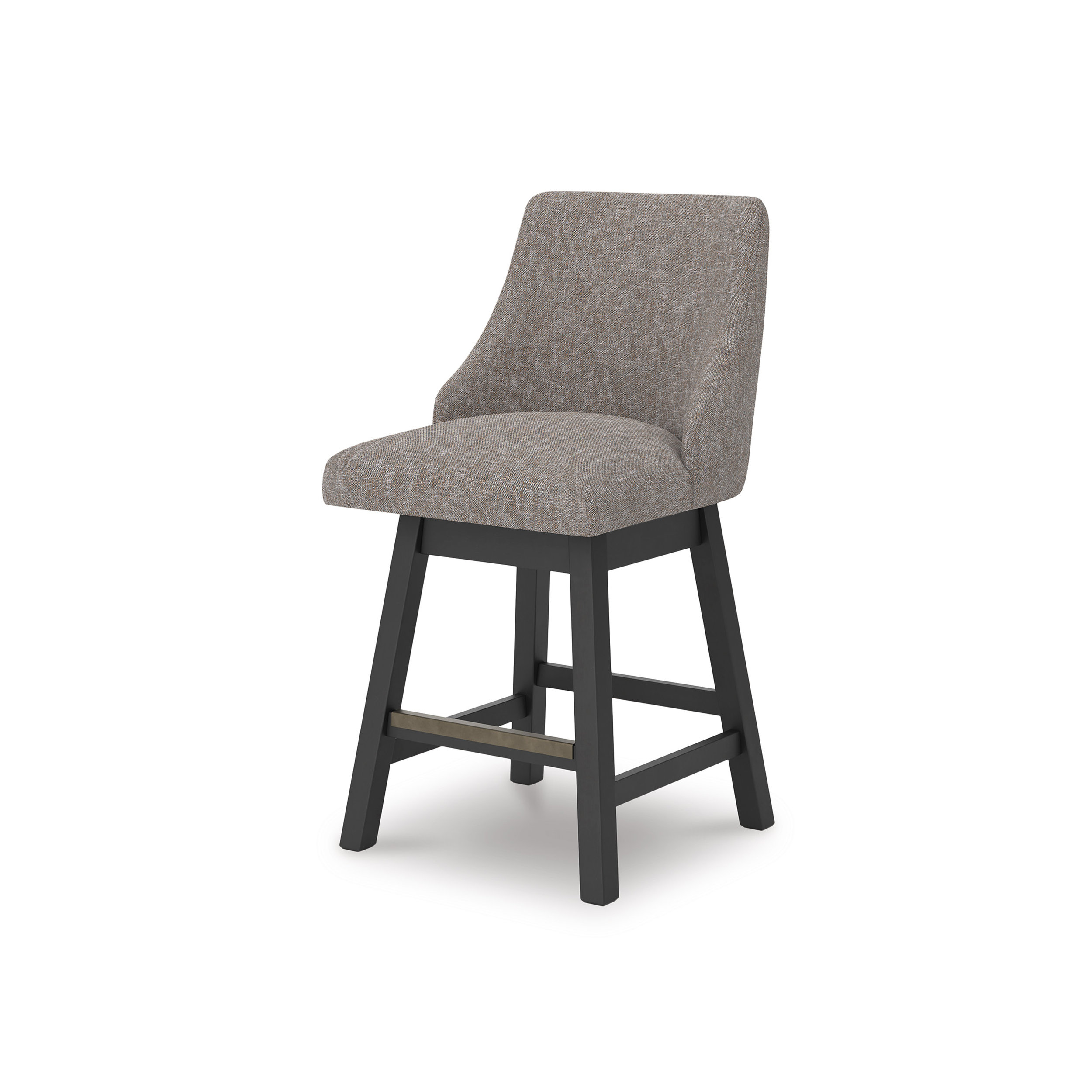 Neymorton Swivel Barstool - Gray Upholstered & Wood | Sohomod