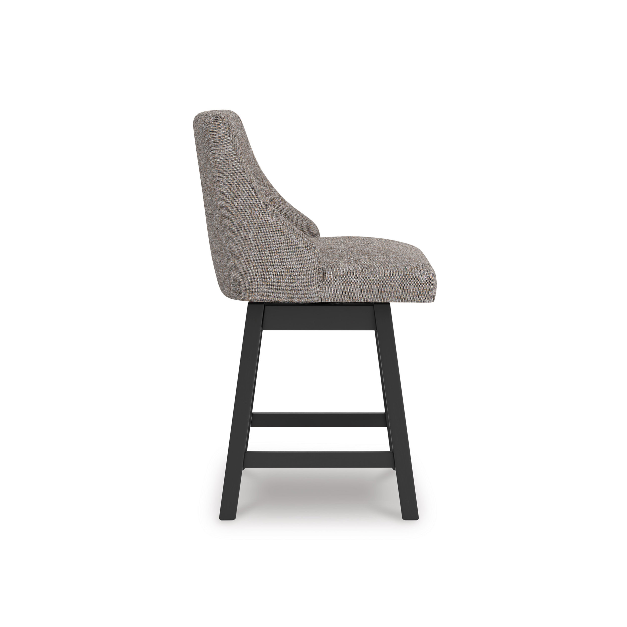 Neymorton Swivel Barstool - Gray Upholstered & Wood | Sohomod