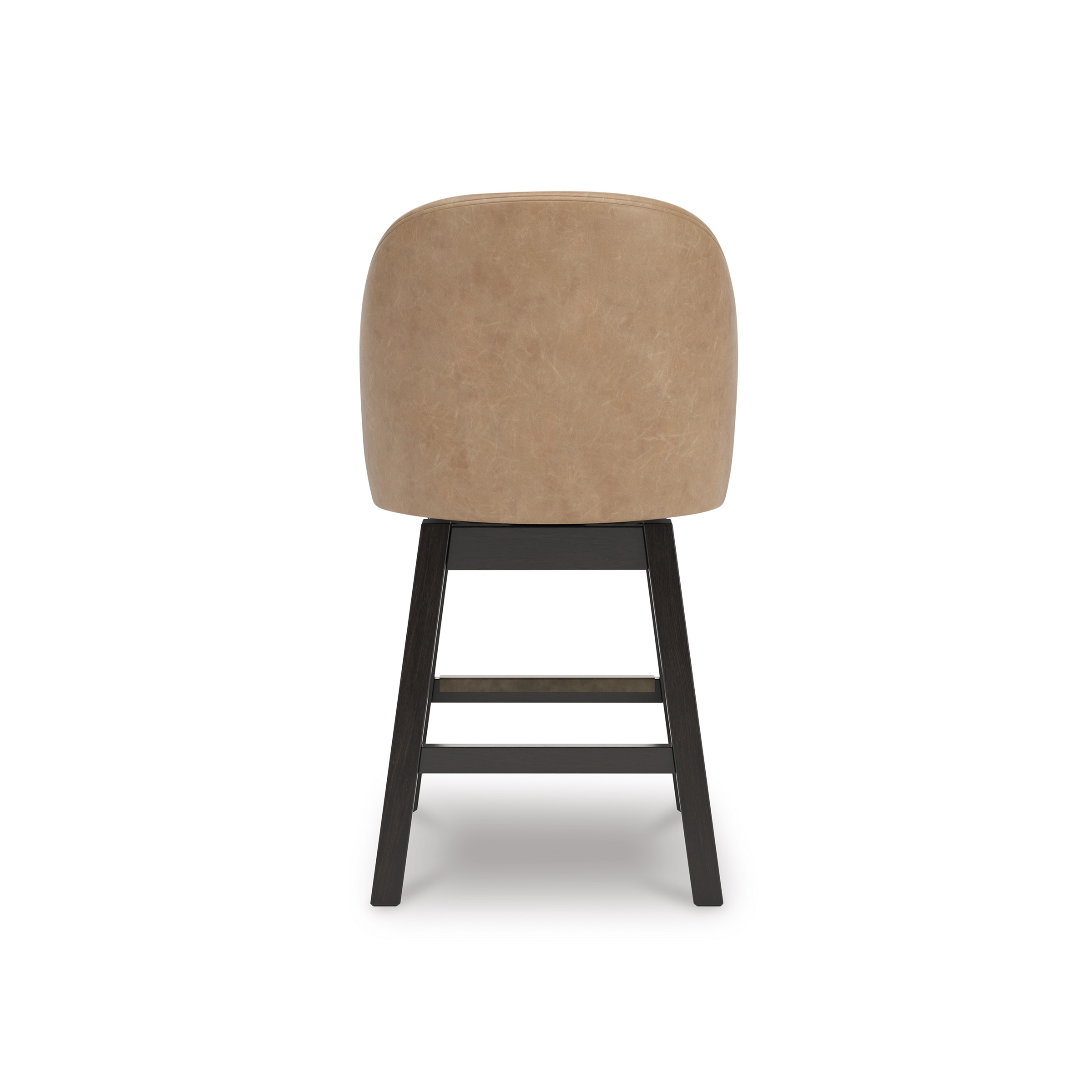 Neymorton Swivel Barstool - Black Faux Leather & Wood | Sohomod
