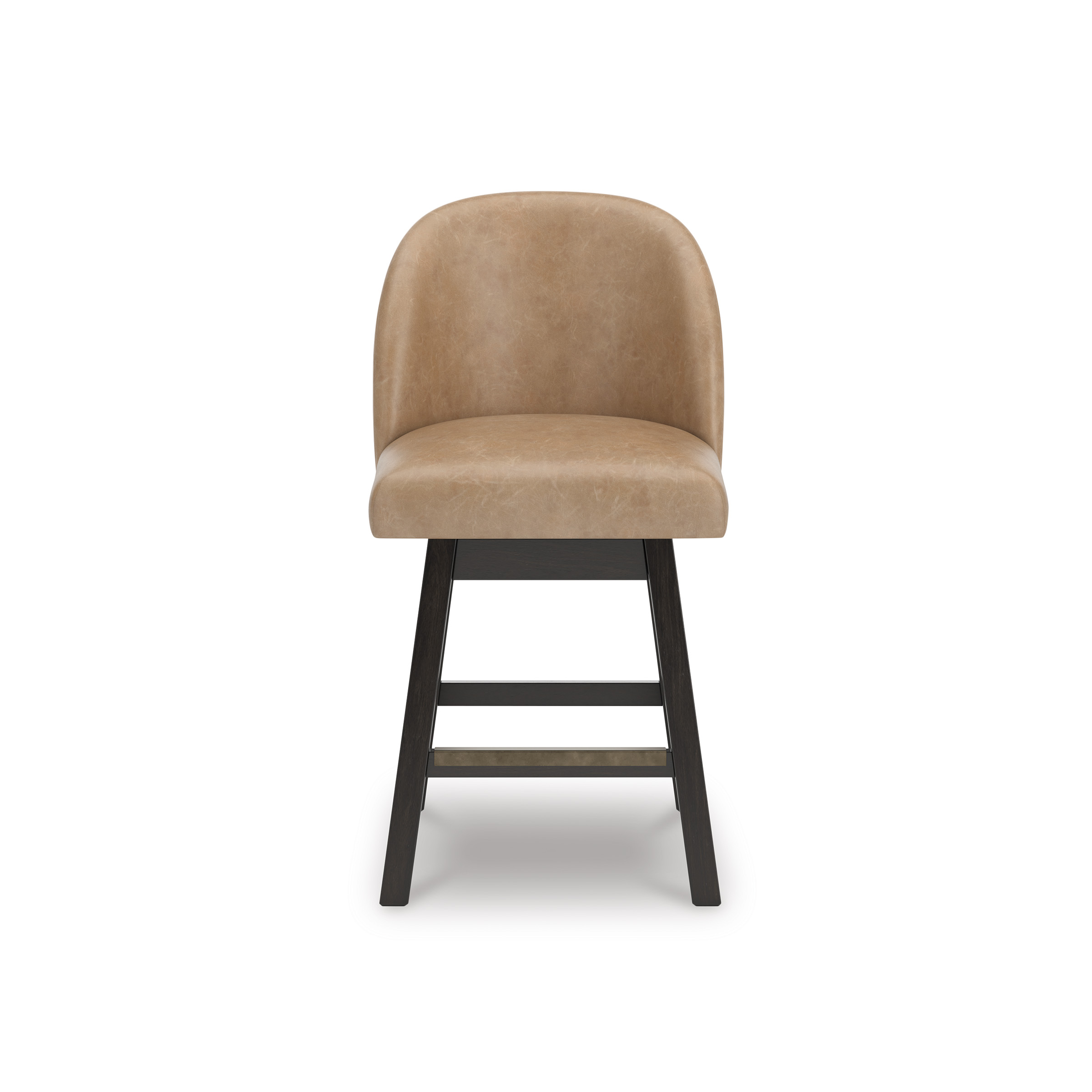 Neymorton Swivel Barstool - Black Faux Leather & Wood | Sohomod