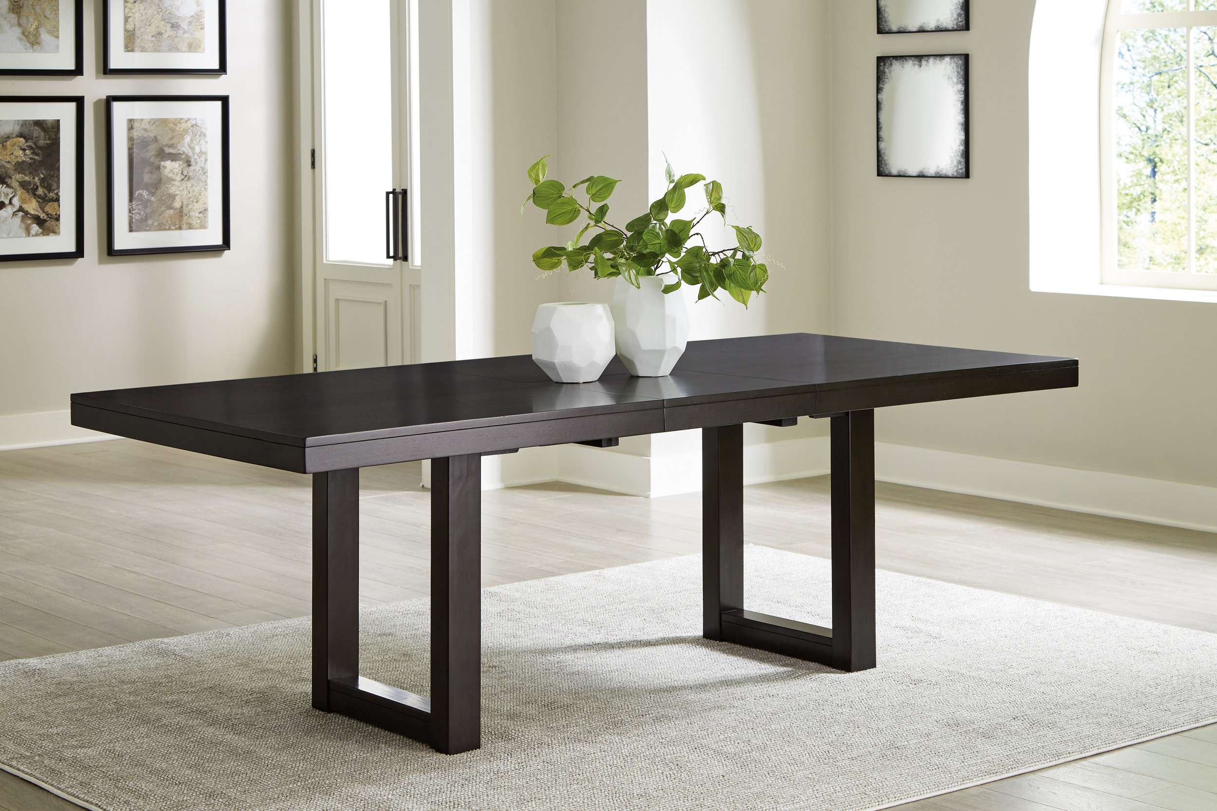 Neymorton Butterfly Extendable Dining Set - Dark Brown | Ashley