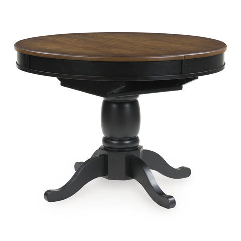 Clorazi Oval Butterfly Extendable Dining Room Set | Black & Brown