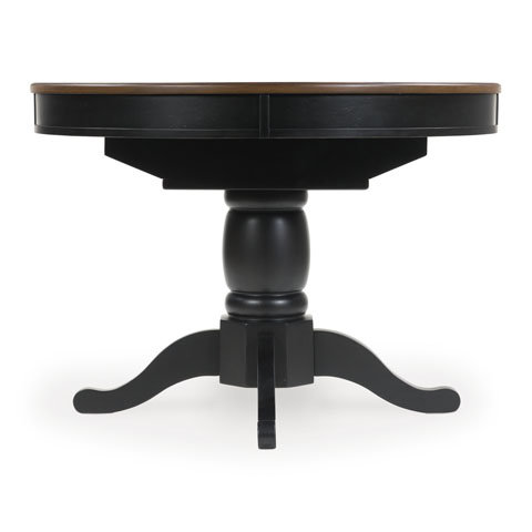 Clorazi Oval Butterfly Extendable Dining Room Set | Black & Brown