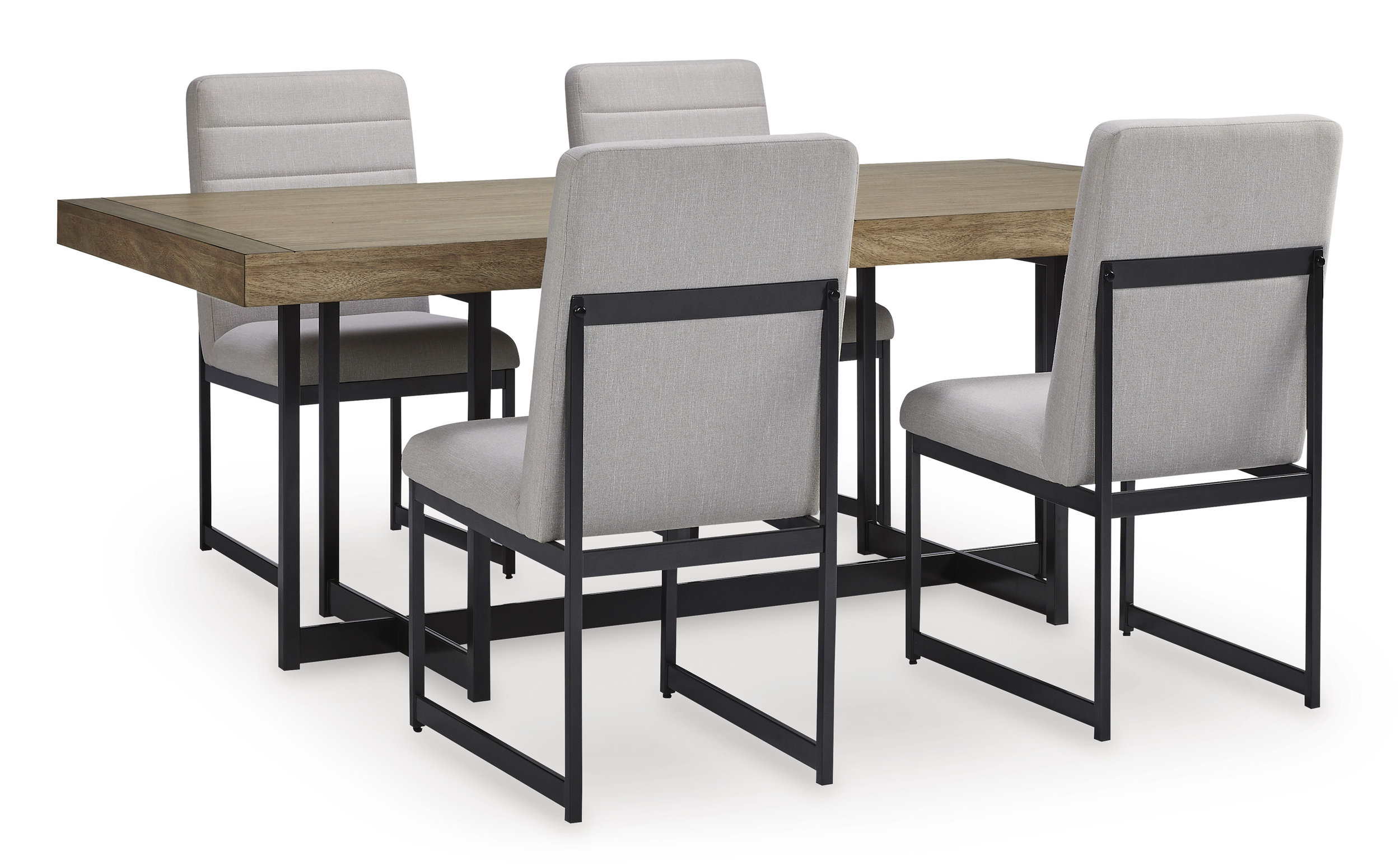 Tomtyn Industrial-Modern Dining Side Chair | Light Brown Fabric
