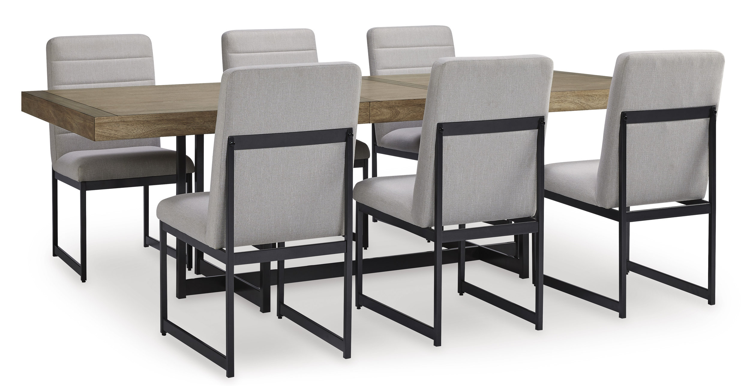 Tomtyn Industrial-Modern Dining Side Chair | Light Brown Fabric