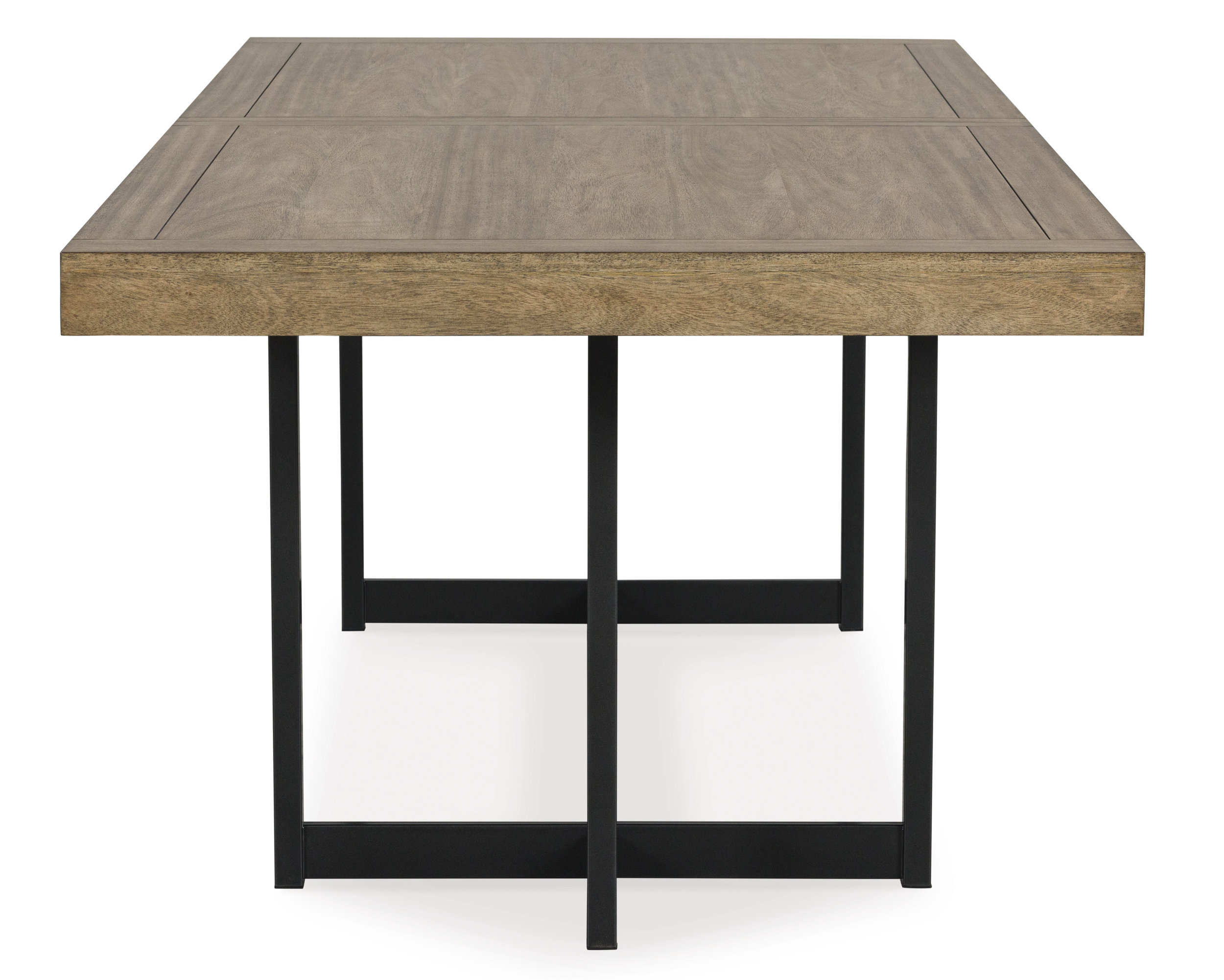 Tomtyn Extendable Dining Table - Light Brown Wood & Metal | Seats 8