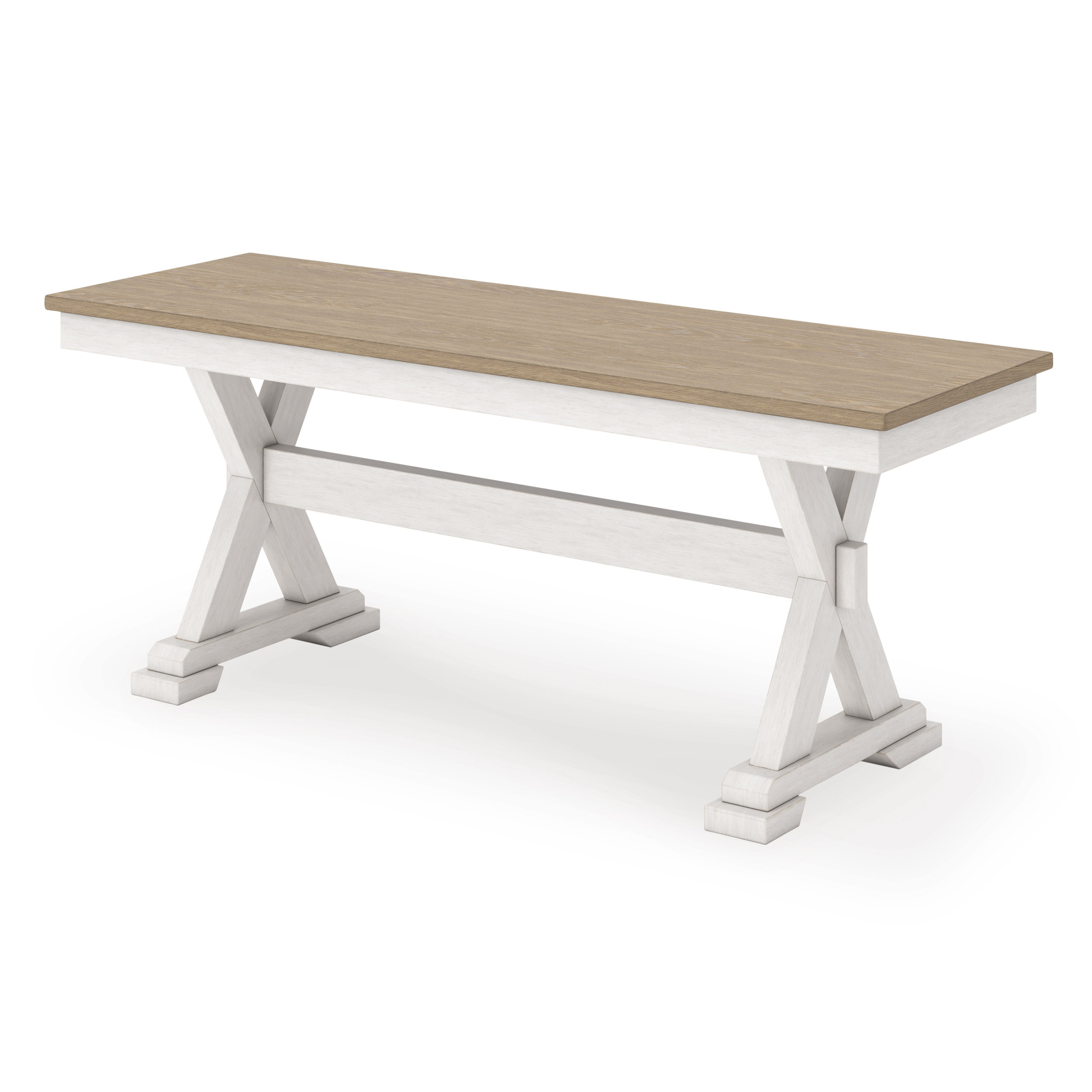 Purlaney Large Dining Bench | Two-Tone Farmhouse Seating