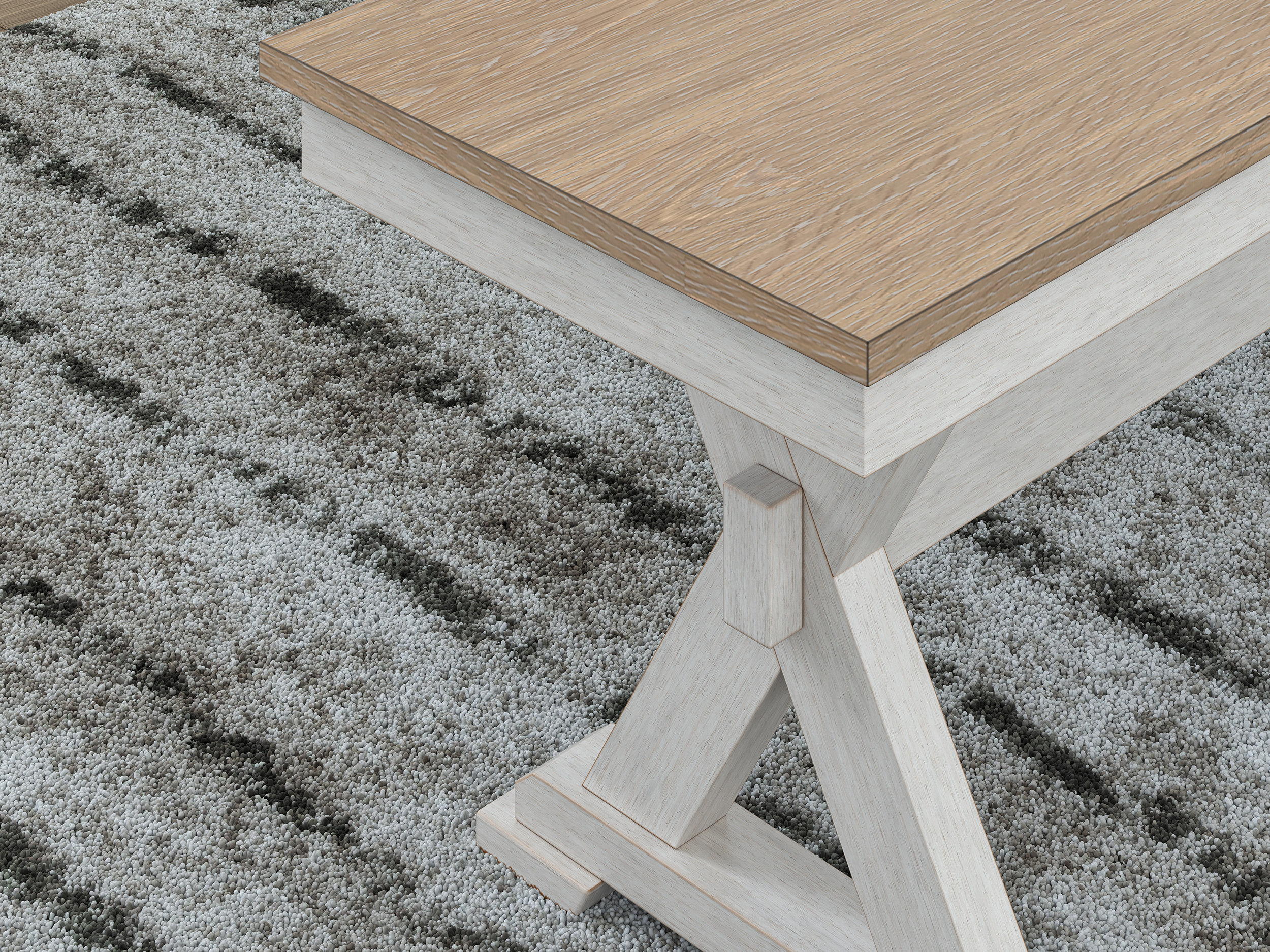 Purlaney Large Dining Bench | Two-Tone Farmhouse Seating