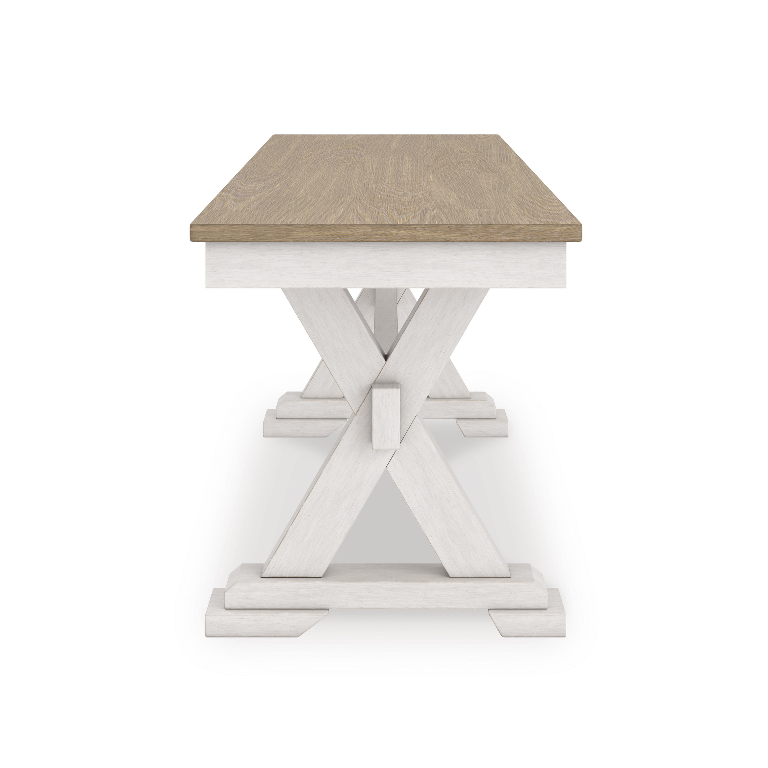 Purlaney Large Dining Bench | Two-Tone Farmhouse Seating