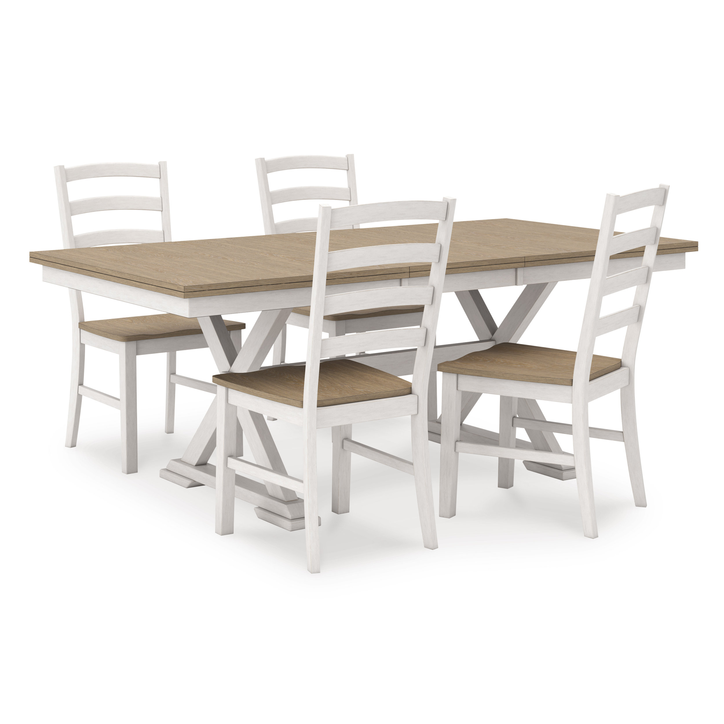 Purlaney Wood Butterfly Extendable Dining Table - Antique White