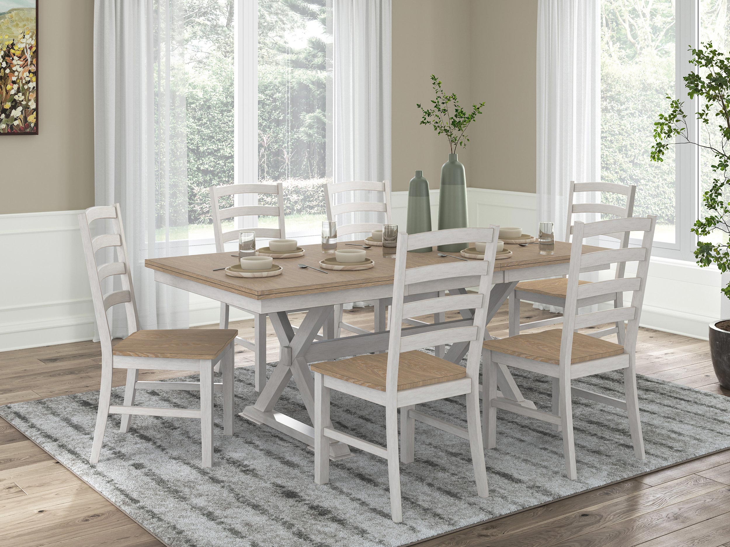 Purlaney Butterfly Extendable Dining Set - Two-Tone | Ashley