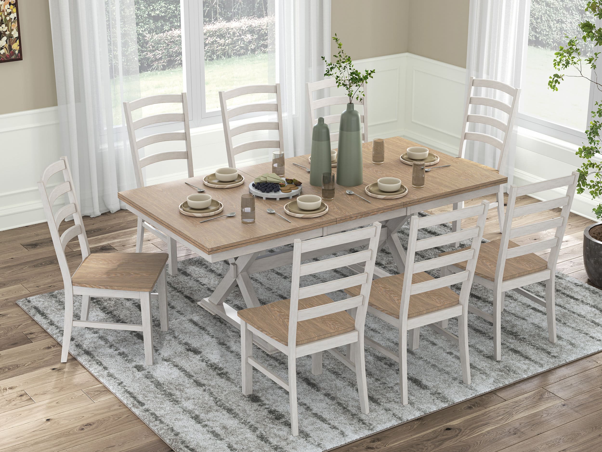 Purlaney Butterfly Extendable Dining Set - Two-Tone | Ashley