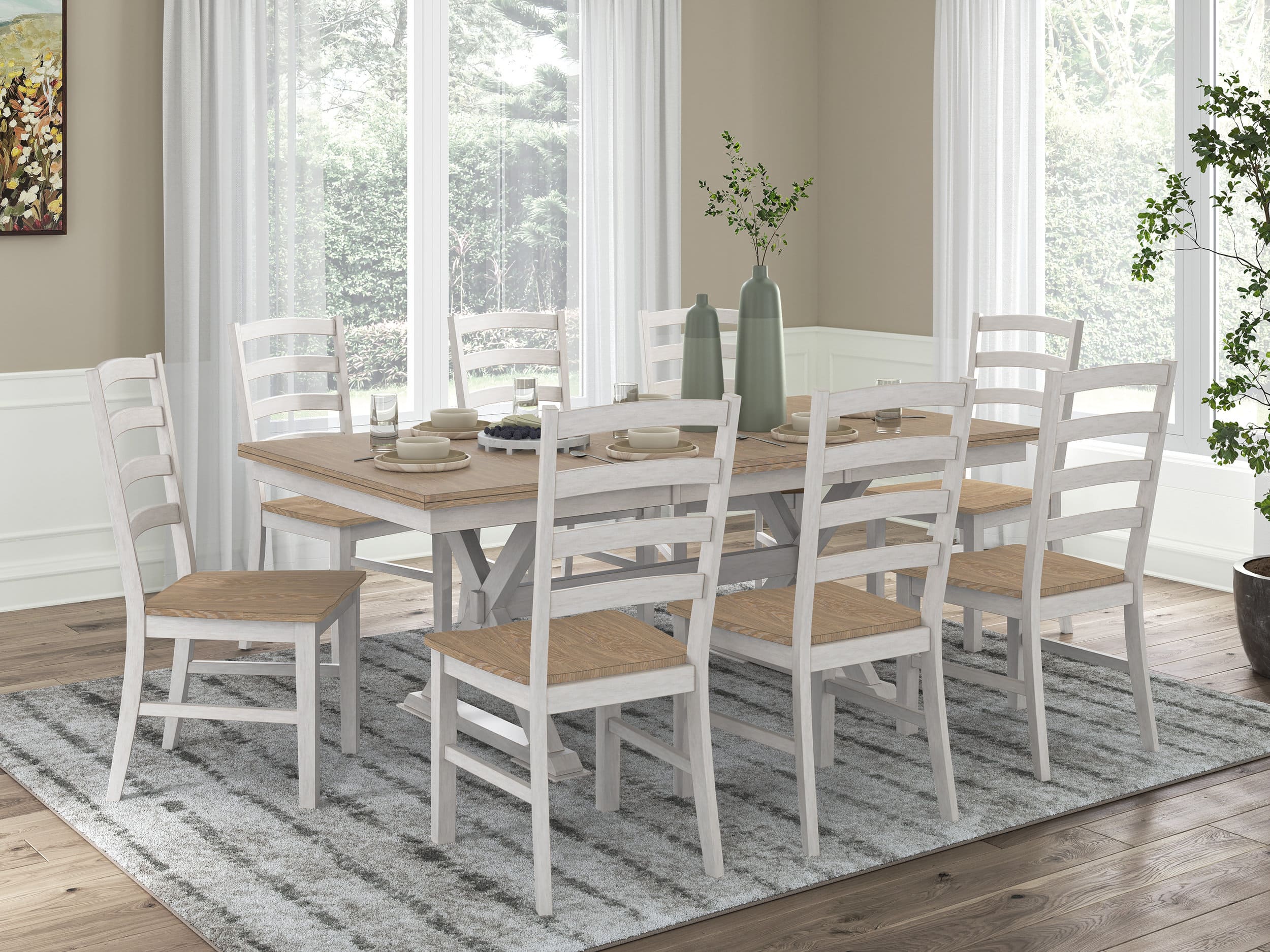 Purlaney Wood Butterfly Extendable Dining Table - Antique White