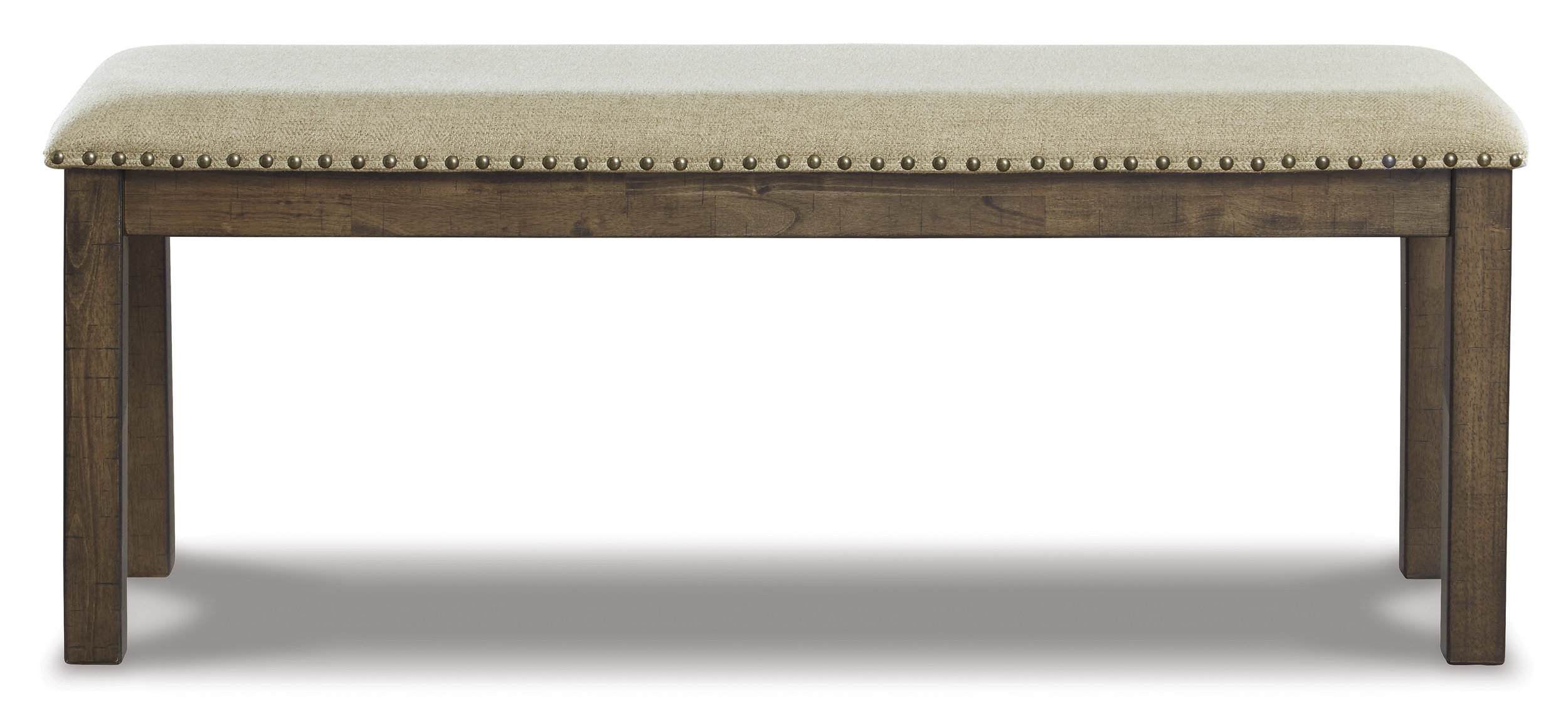 Moriville Upholstered Dining Room Bench | Beige & Gray-Brown