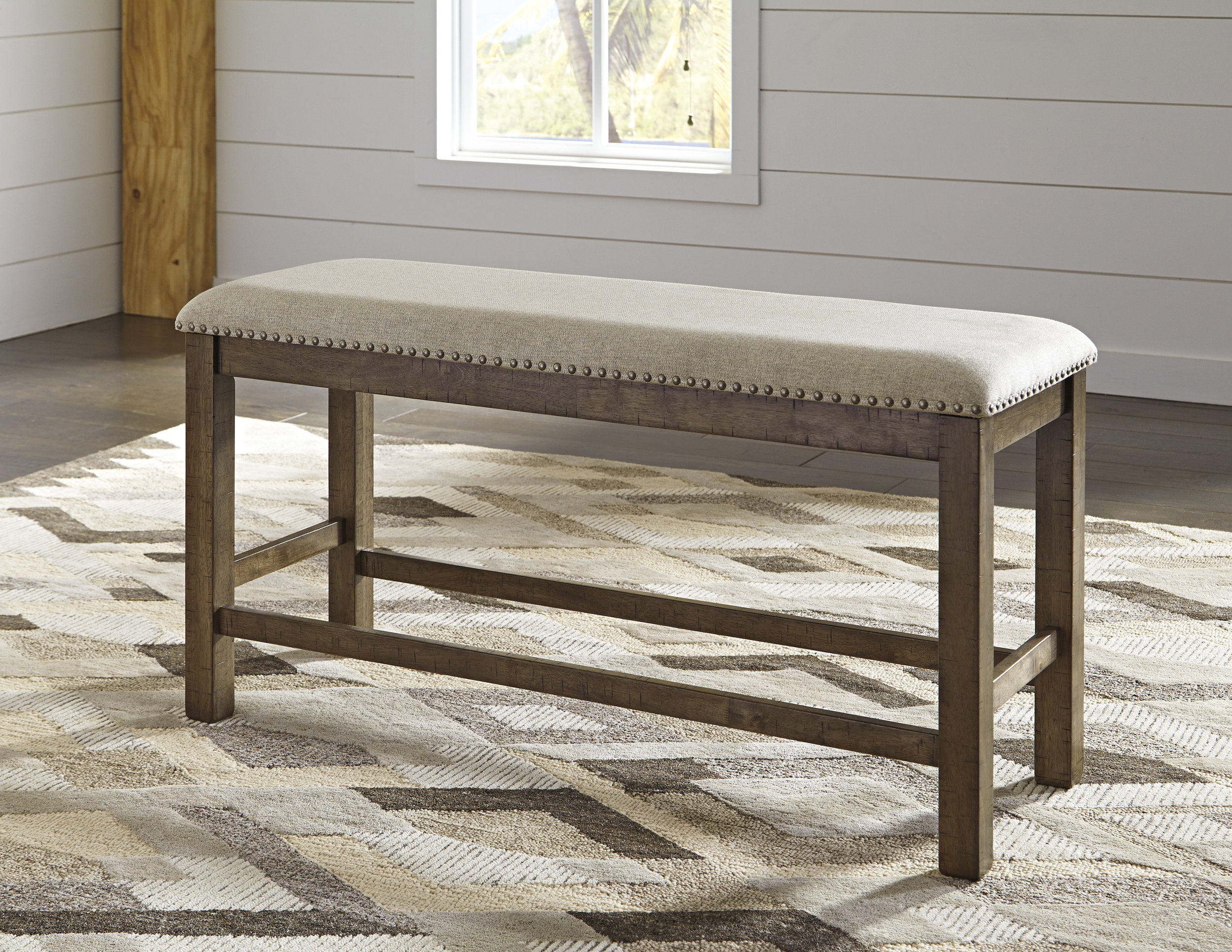 Moriville Double Counter Bench - Farmhouse Upholstered | Sohomod