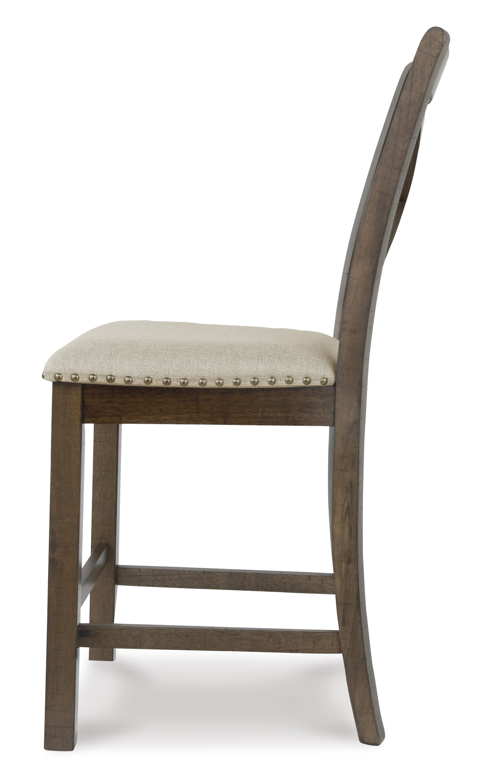 Moriville Wood Barstool - Nutmeg High Back Upholstered | Sohomod