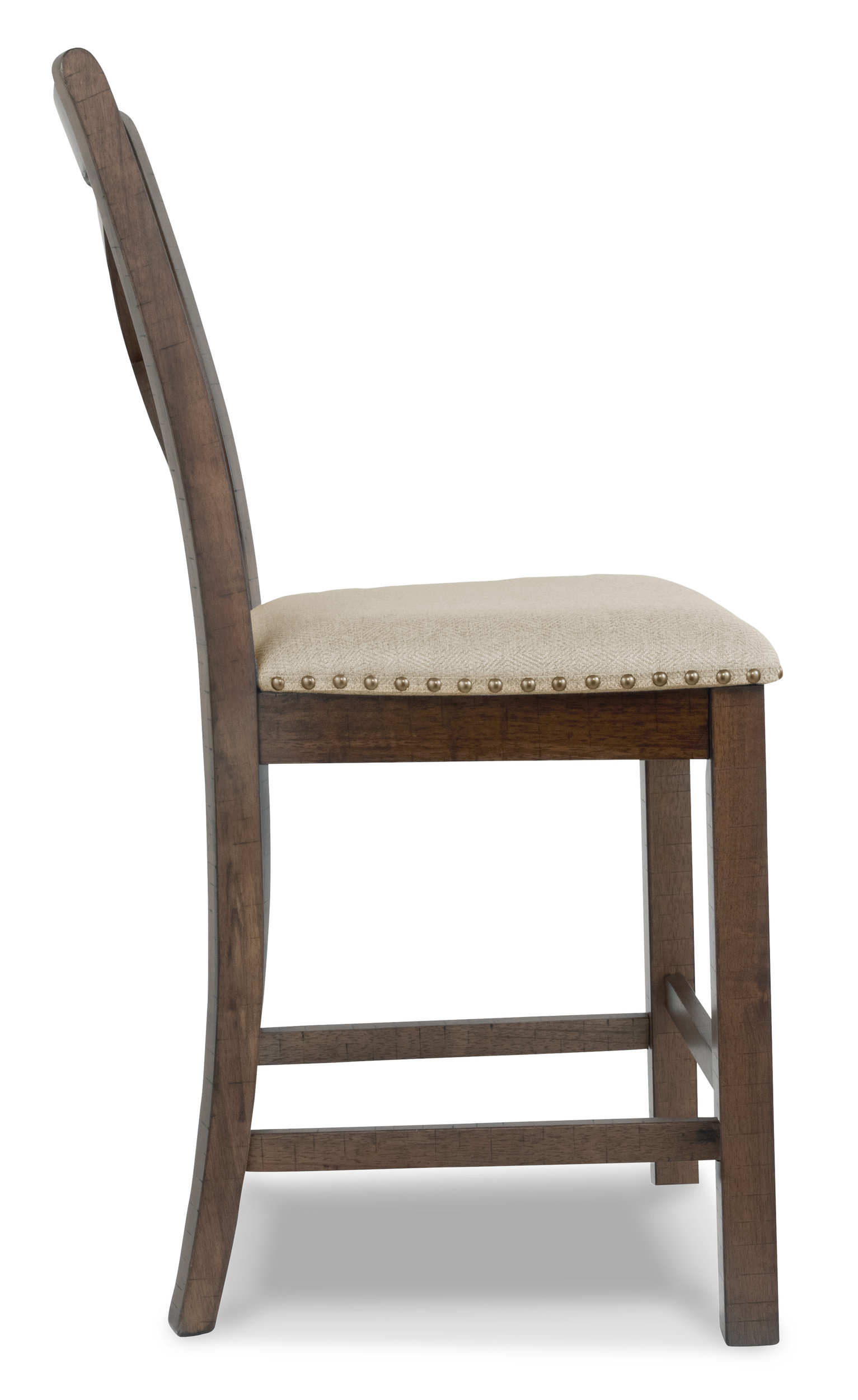 Moriville Wood Barstool - Nutmeg High Back Upholstered | Sohomod