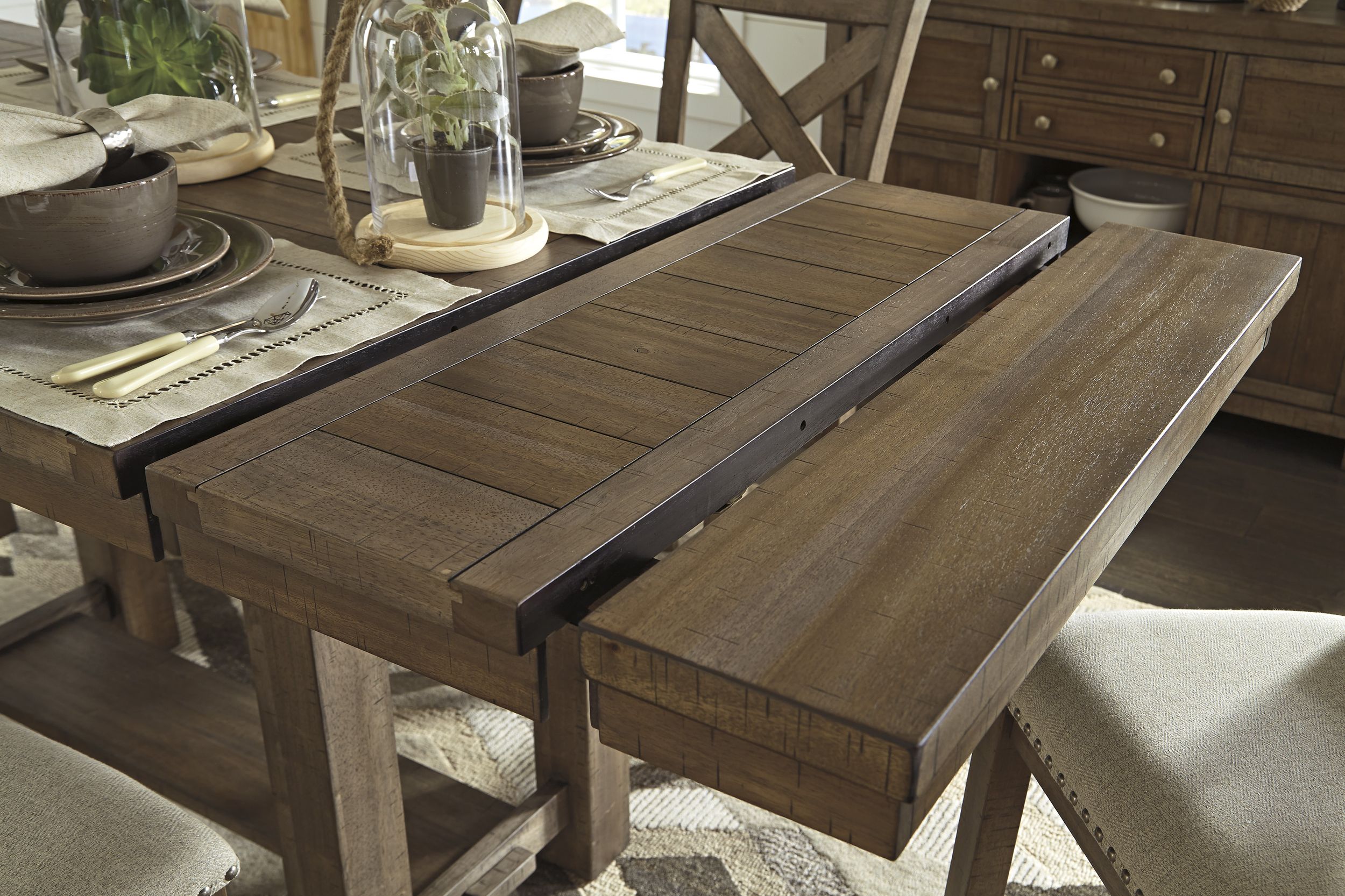 Moriville Extendable Counter Height Dining Table | Gray Brown