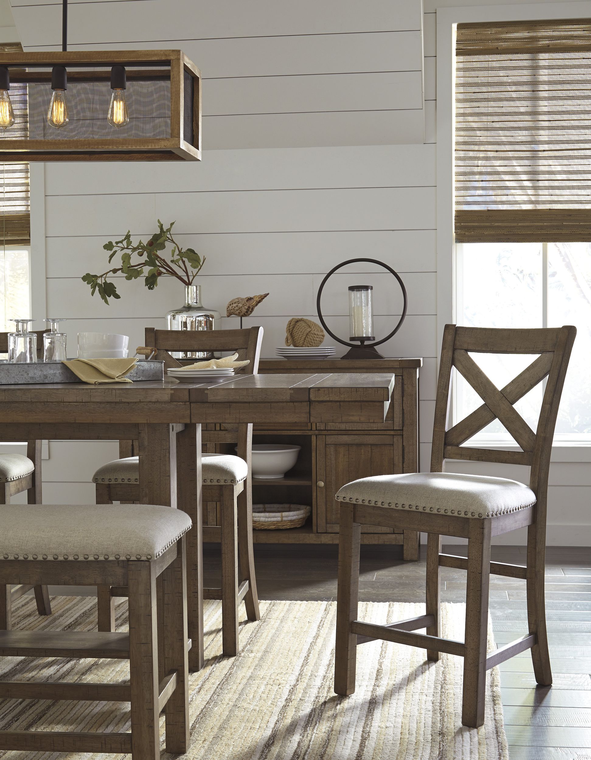 Moriville Extendable Counter Height Dining Table | Gray Brown