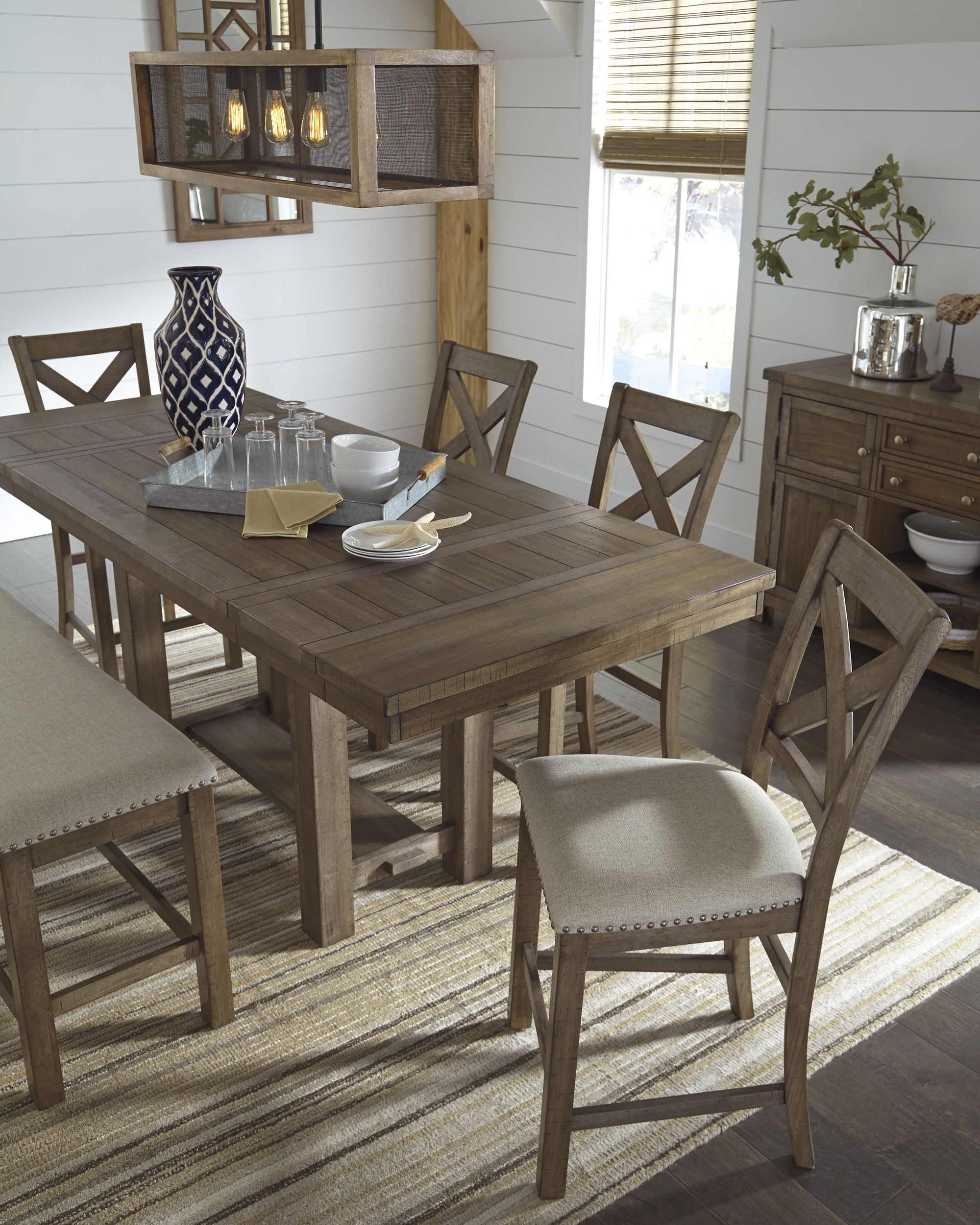 Moriville Extendable Counter Height Dining Table | Gray Brown