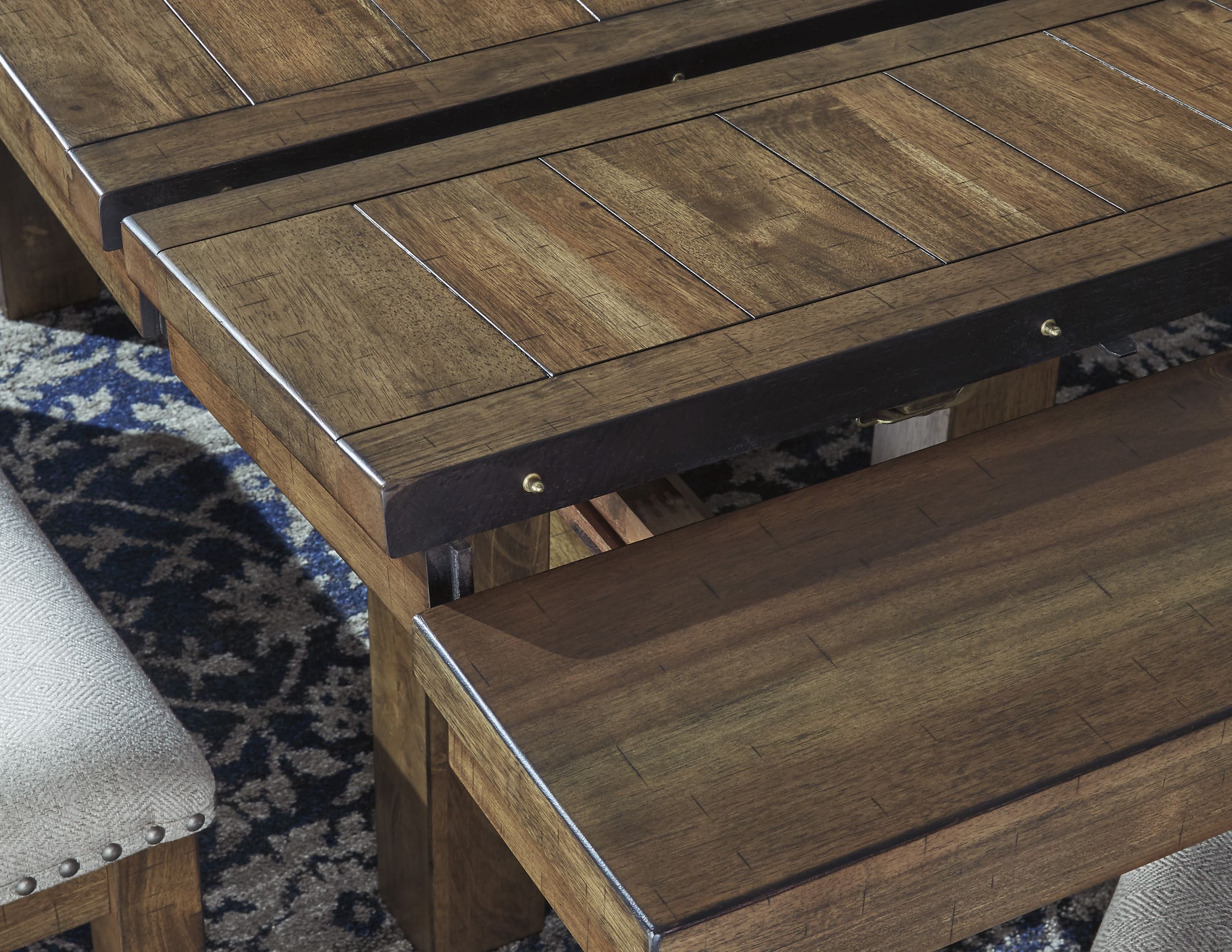 SM Moriville Wood Rectangular Extendable Dining Table