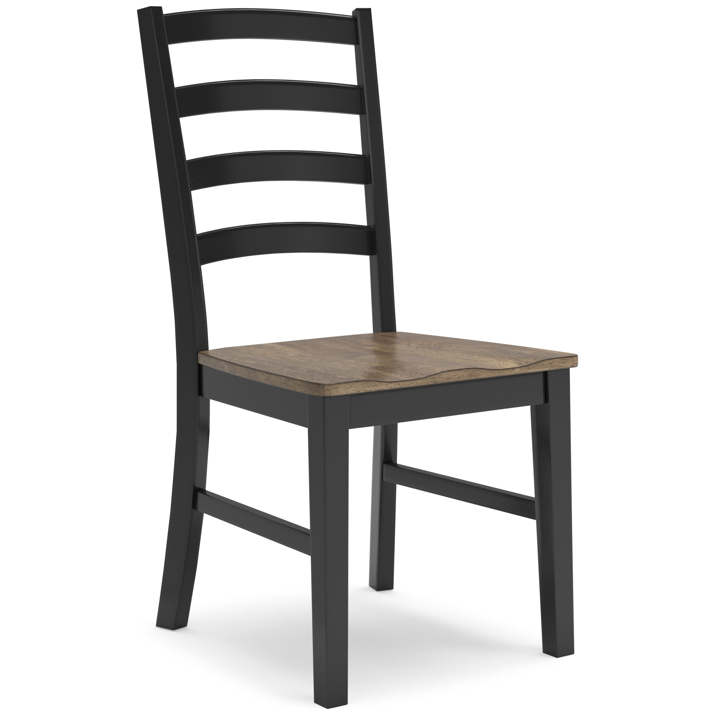 Wildenauer Modern Farmhouse Ladderback Dining Chair | Brown & Black