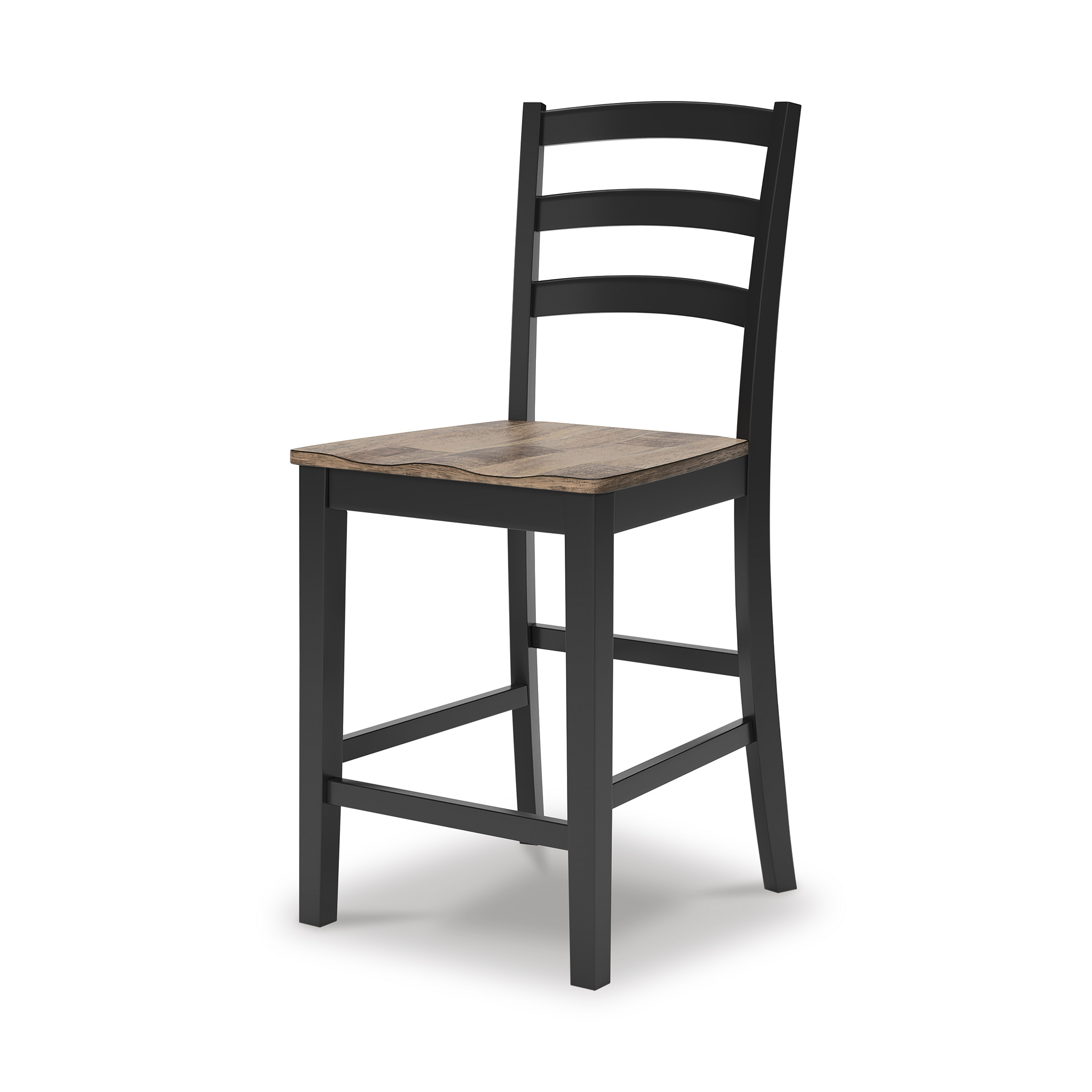 Wildenauer Wood Barstool - Black & Brown Rake Back Stool | Sohomod