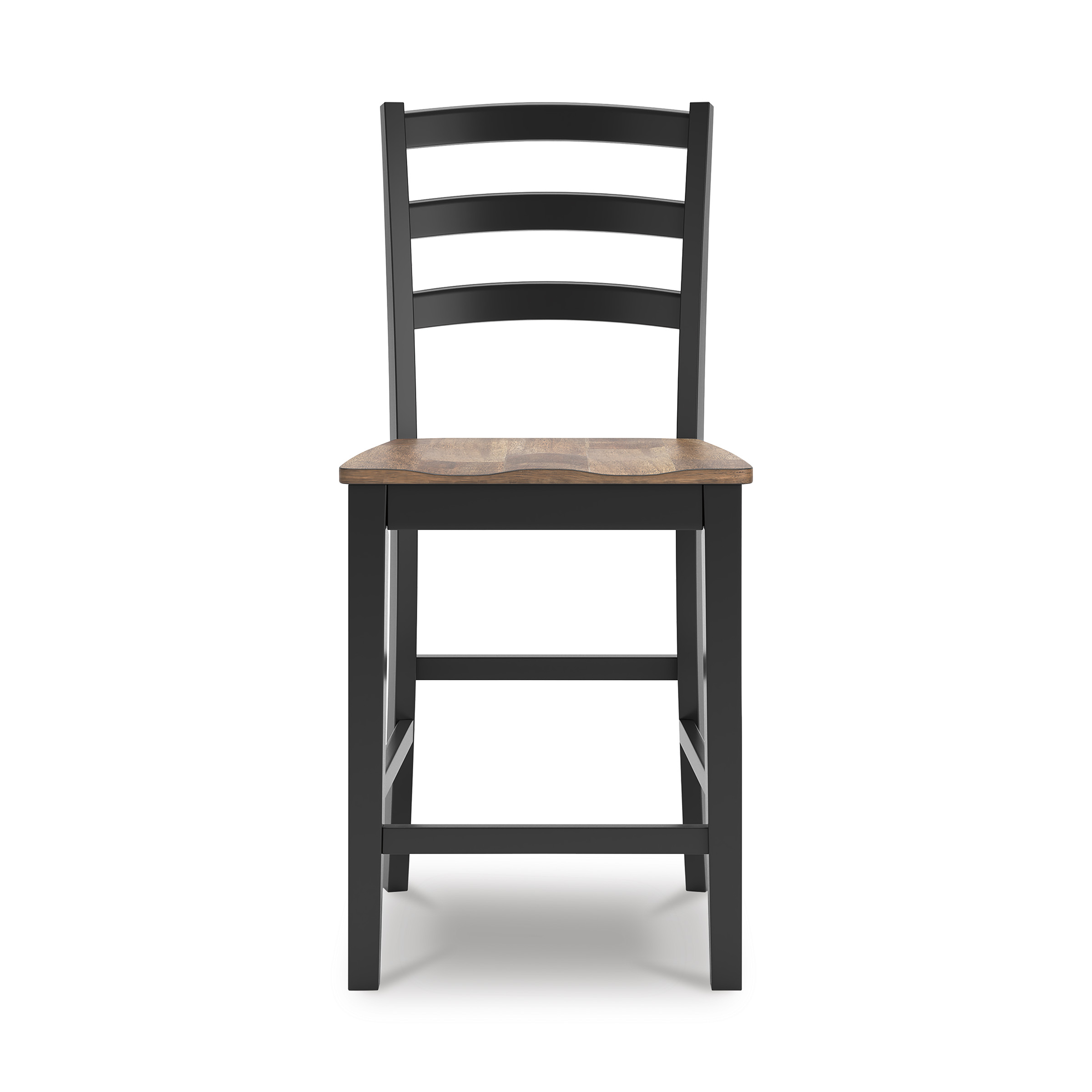 Wildenauer Wood Barstool - Black & Brown Rake Back Stool | Sohomod