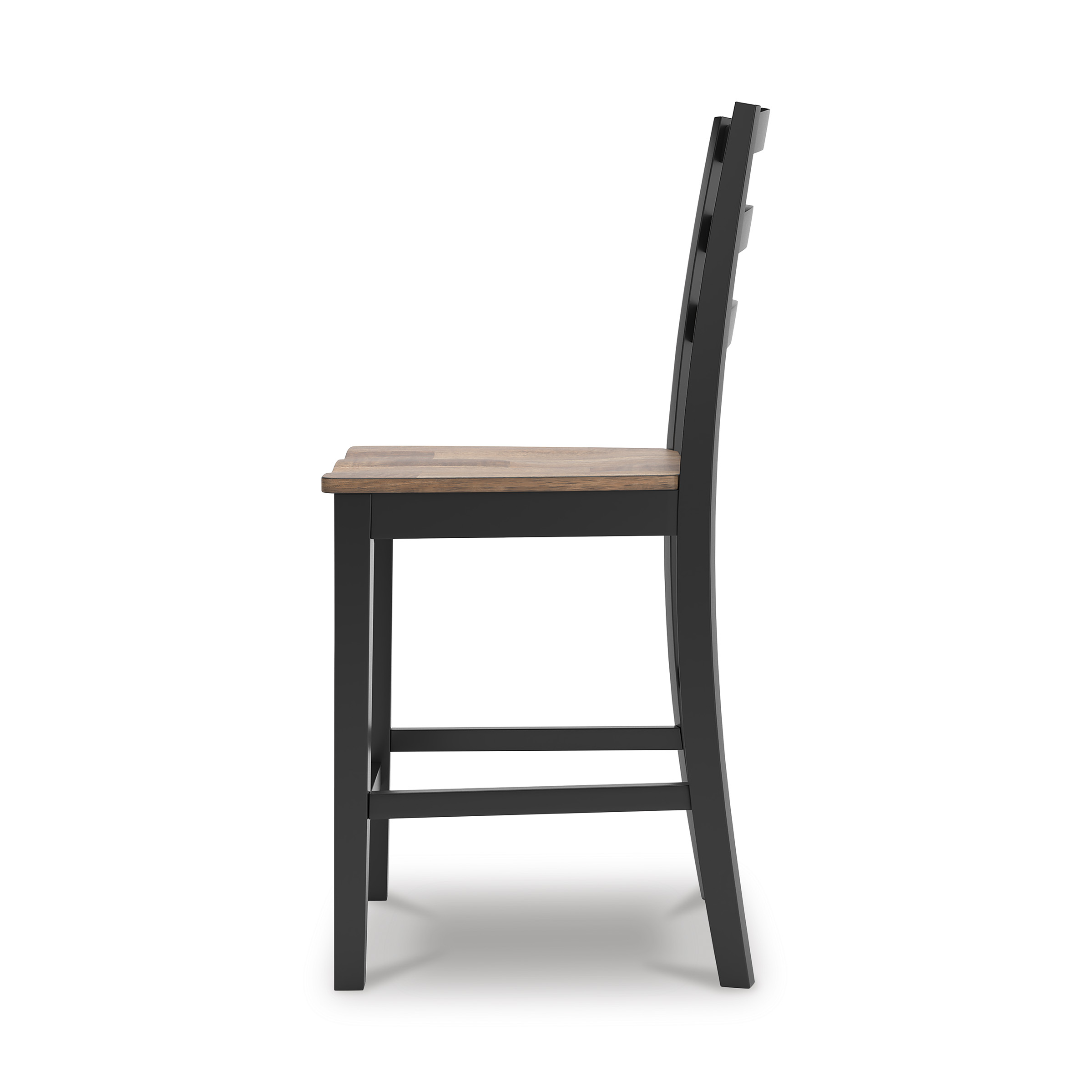 Wildenauer Wood Barstool - Black & Brown Rake Back Stool | Sohomod