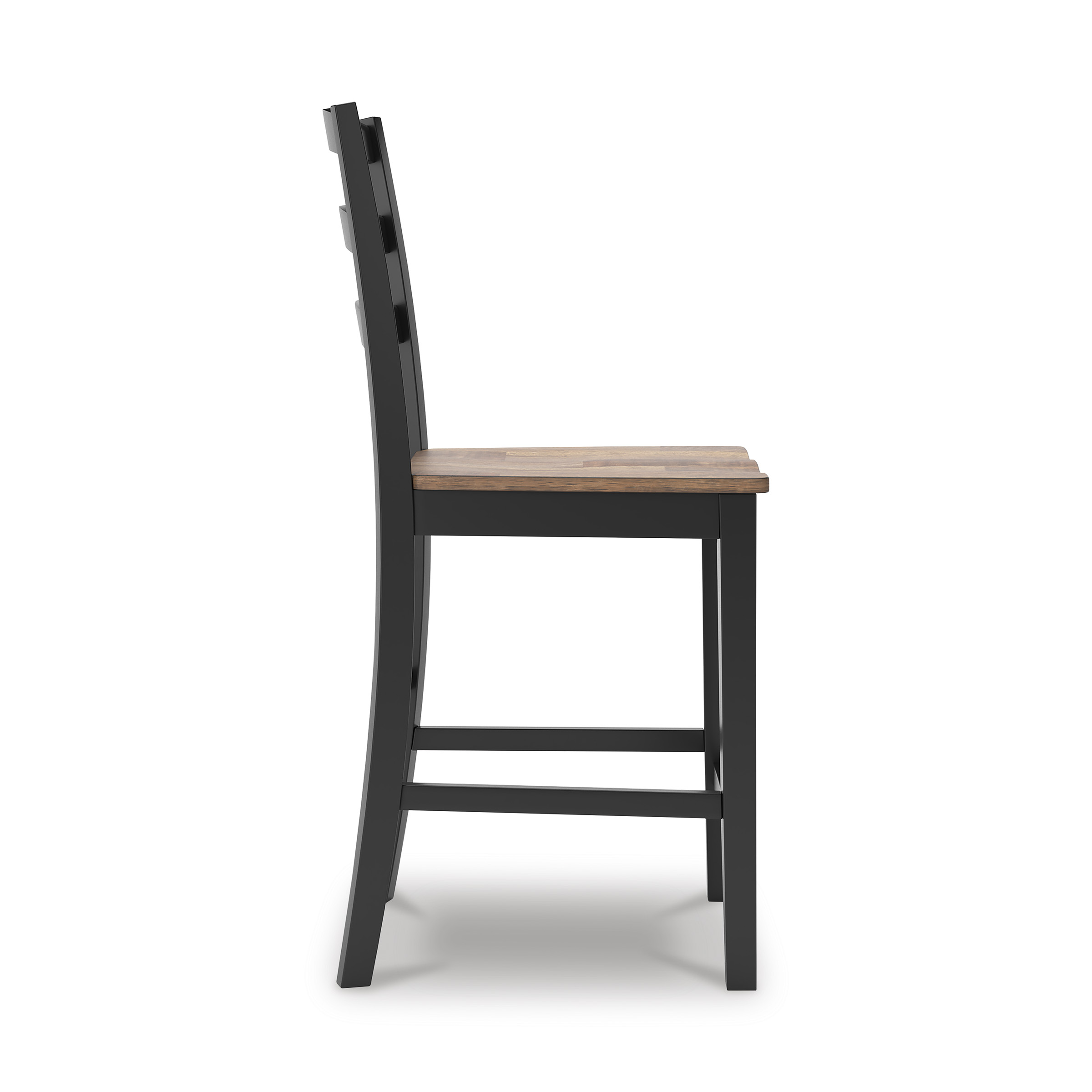 Wildenauer Wood Barstool - Black & Brown Rake Back Stool | Sohomod