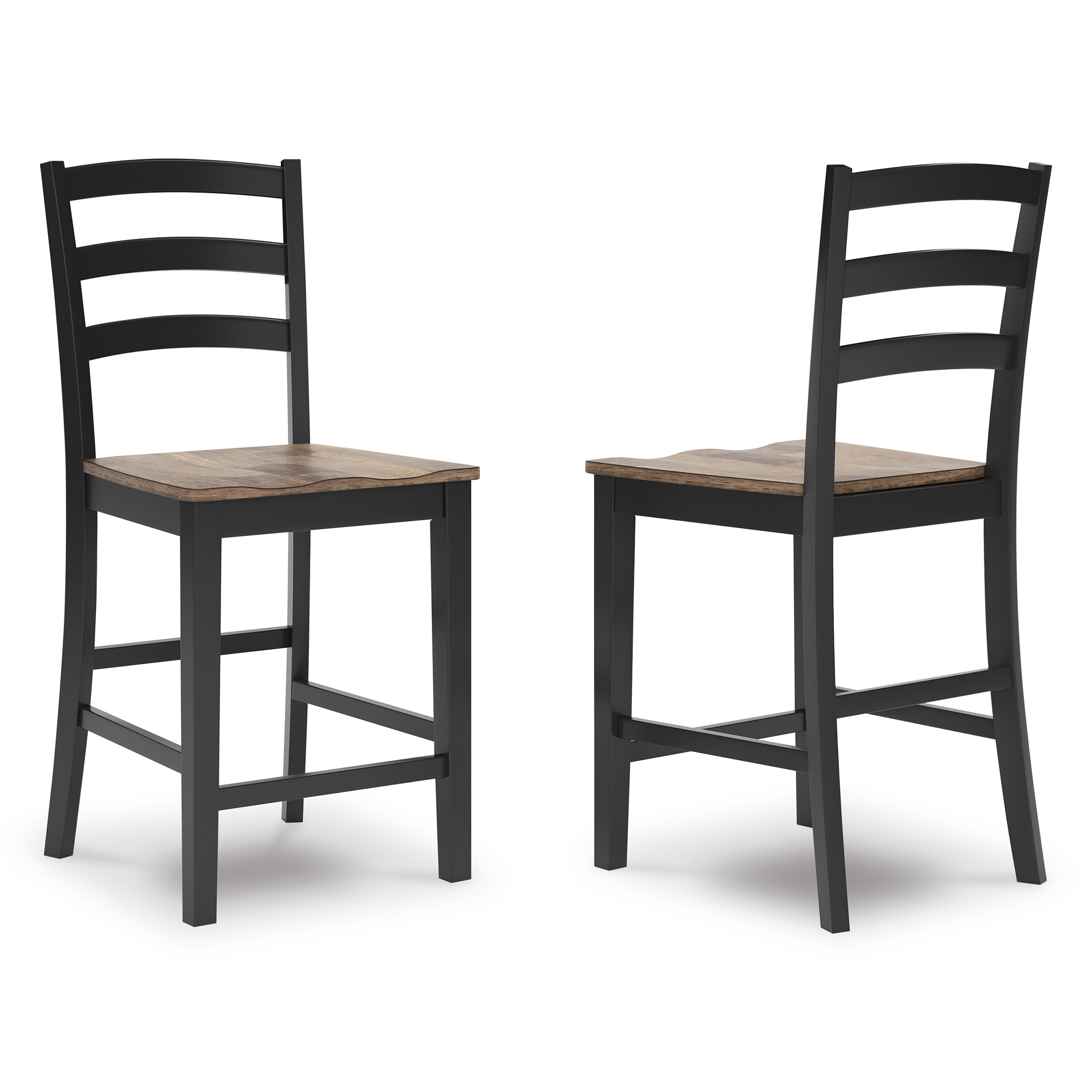 Wildenauer Wood Barstool - Black & Brown Rake Back Stool | Sohomod
