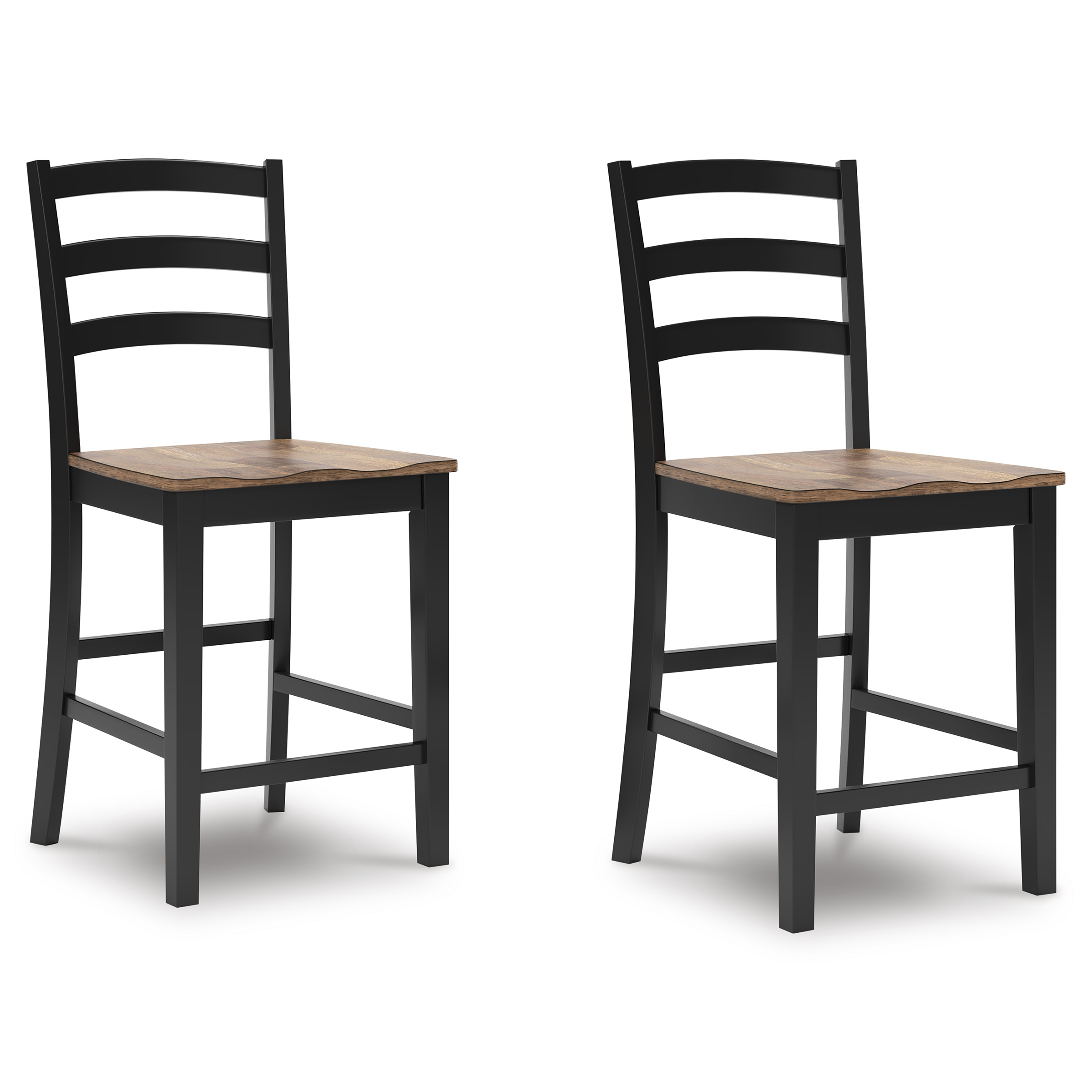 Wildenauer Wood Barstool - Black & Brown Rake Back Stool | Sohomod