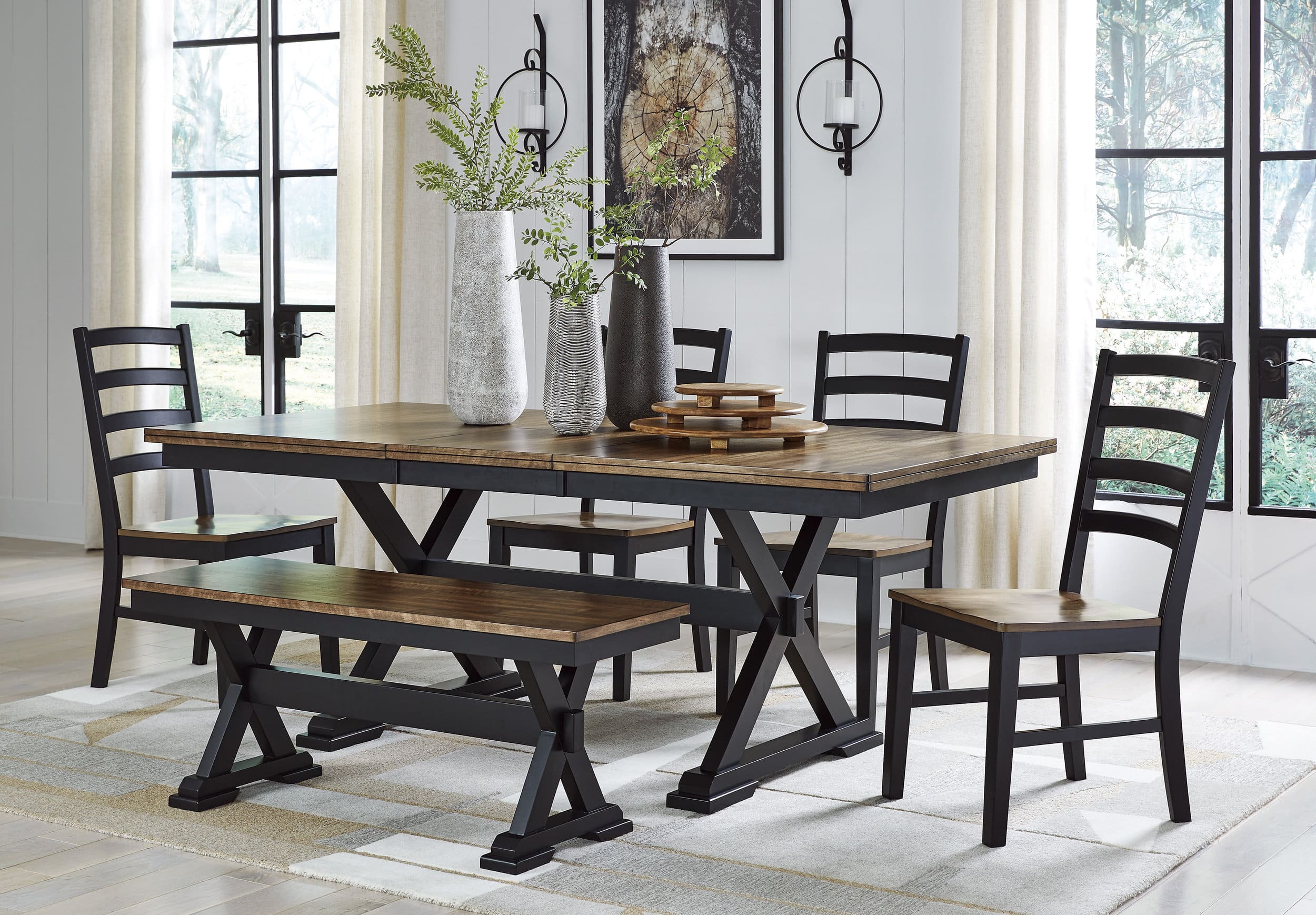 Wildenauer Extendable Dining Set - Brown & Black | Ashley